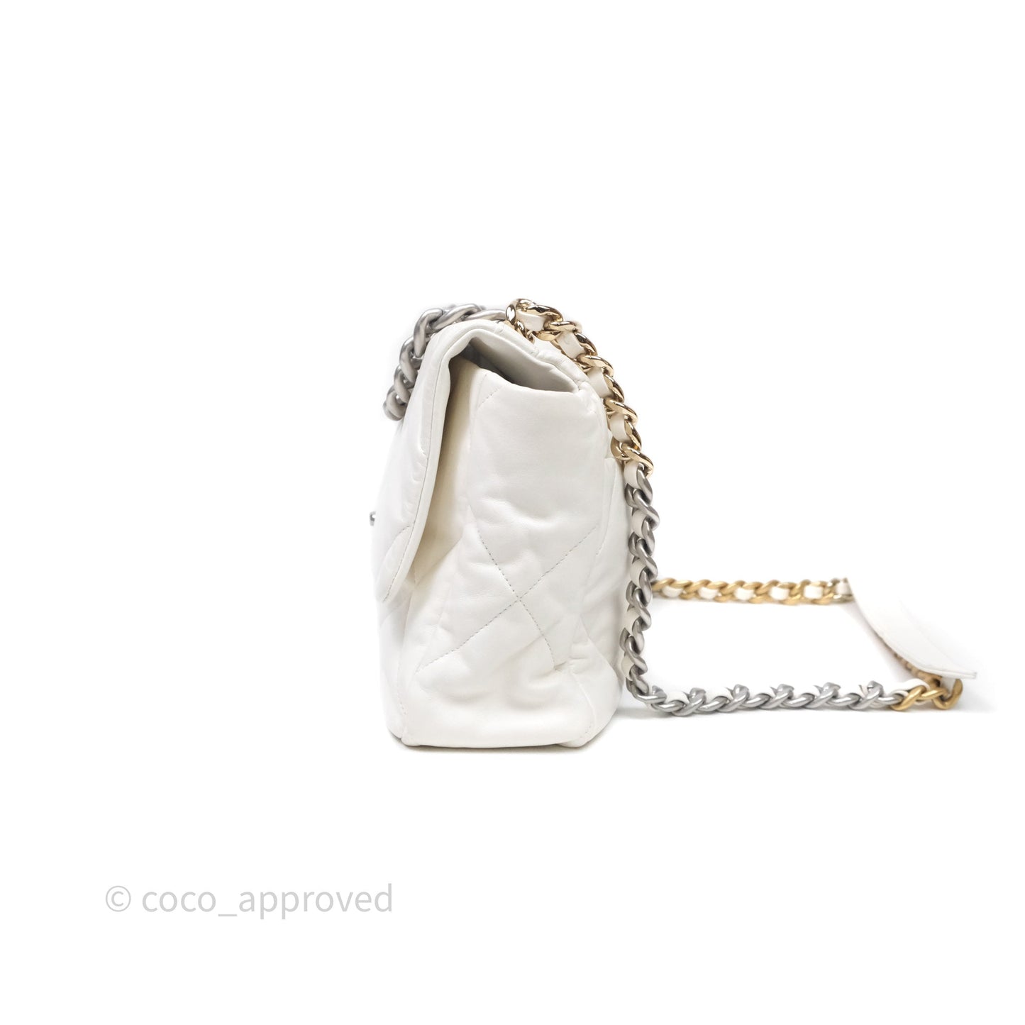 Chanel 19 Medium White Mixed Hardware