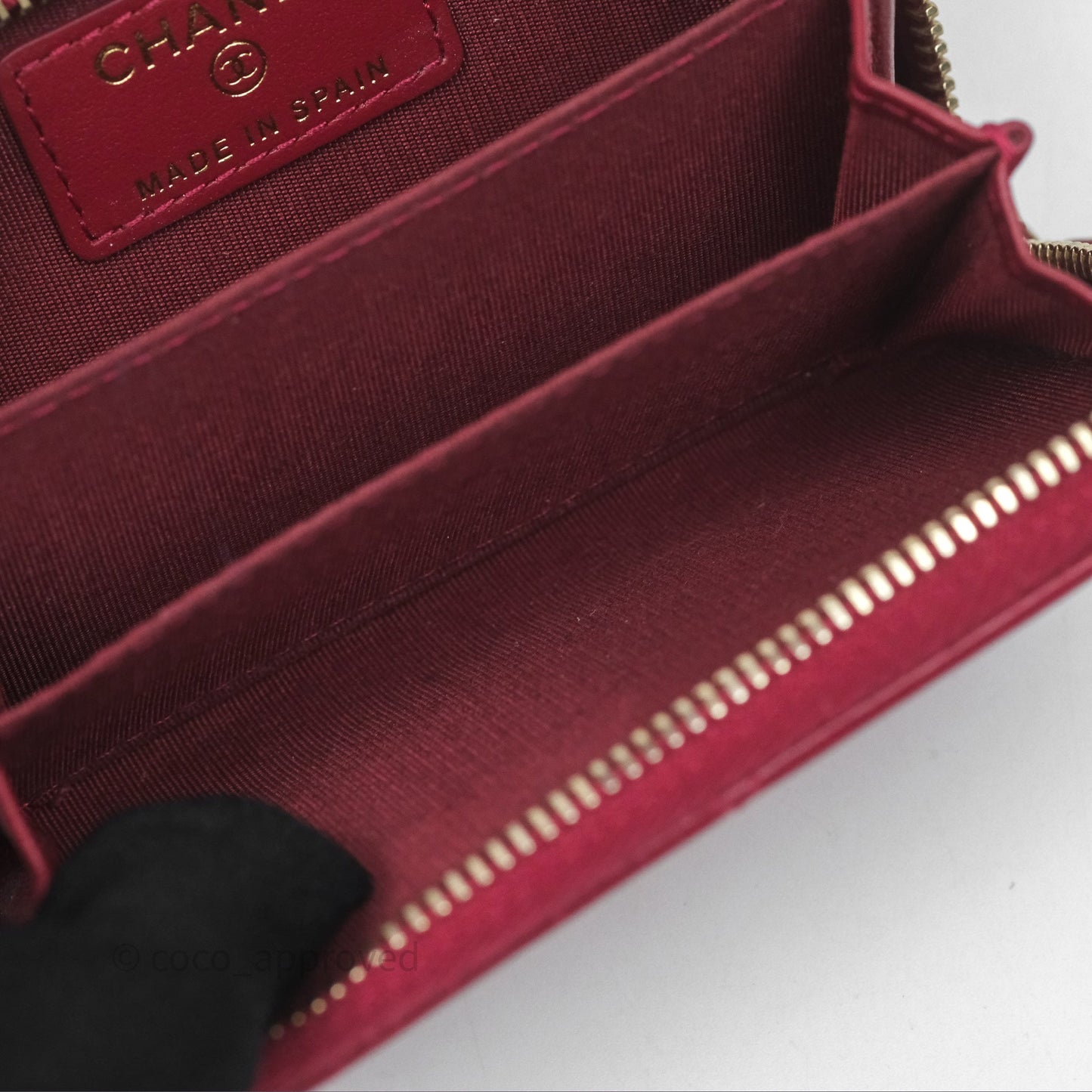 Chanel 19 Zip Card Holder Pink Lambskin Gold Hardware