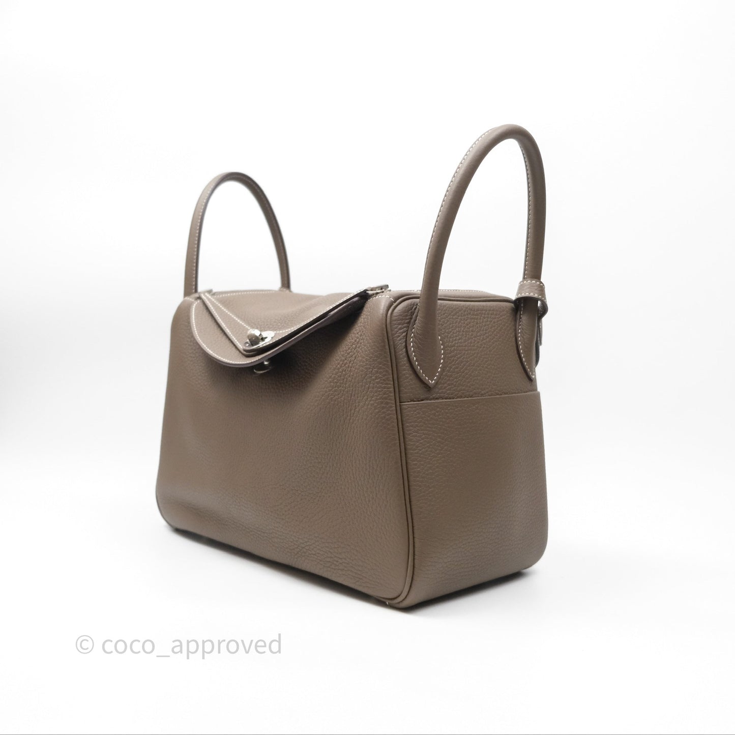Hermès Lindy 30 Etoupe 18 Clemence Palladium Hardware
