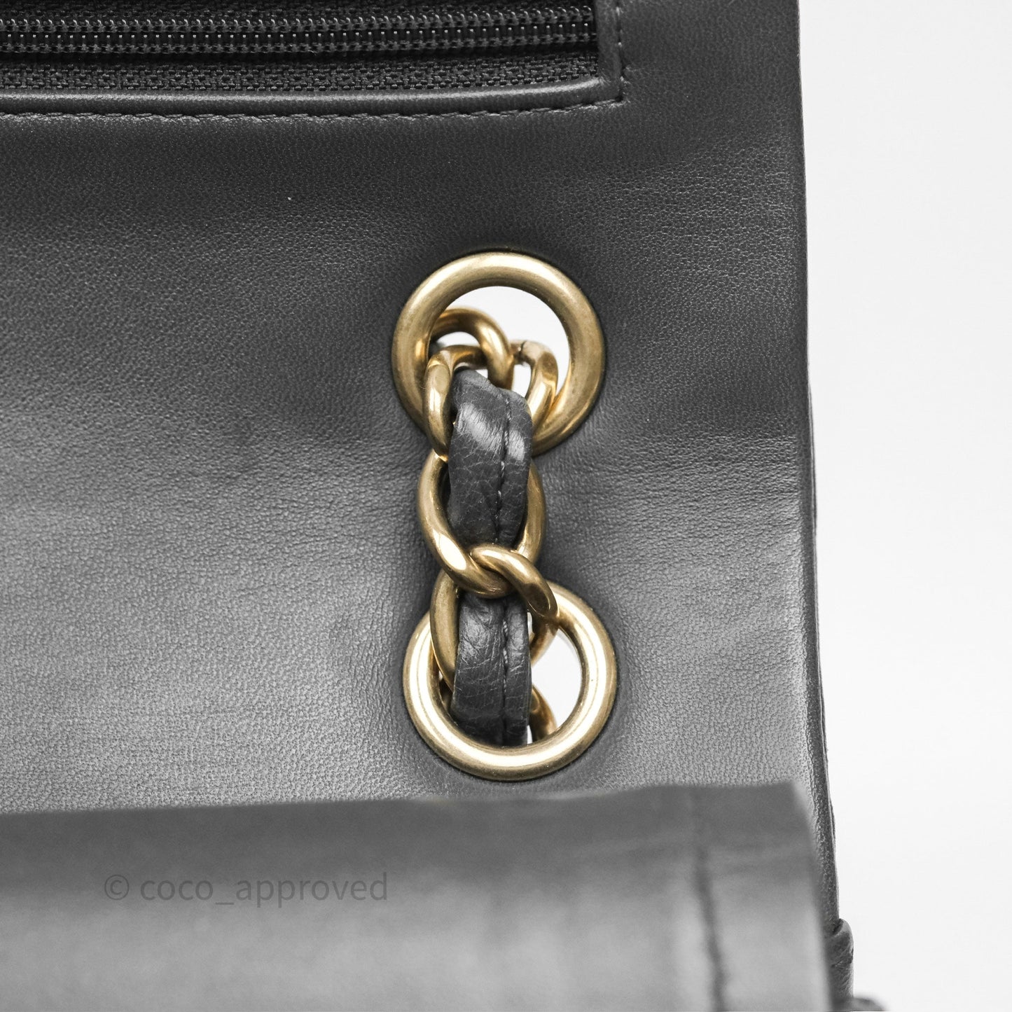 Chanel Jumbo Double Flap Dark Grey Lambskin Brushed Gold Hardware⁣⁣