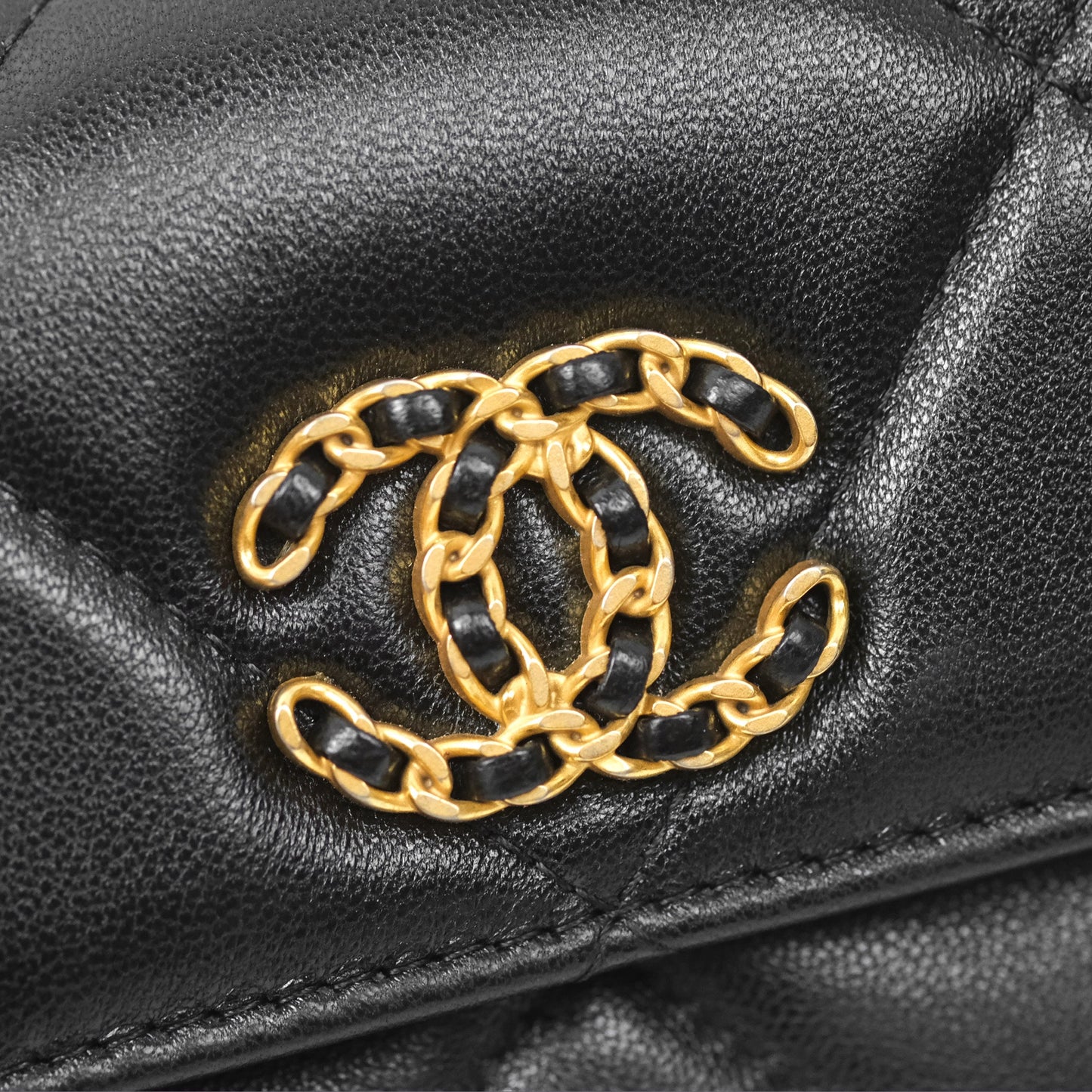 Chanel 19 Mini WOC Flap Phone Holder Black Lambskin Mixed Hardware