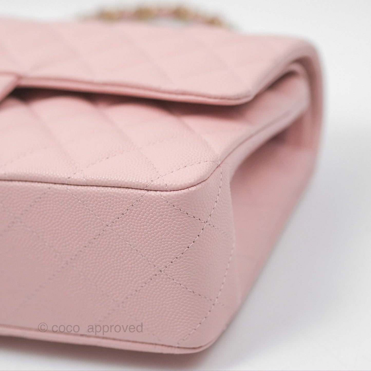 Chanel Medium Classic Flap Quilted Pink Caviar Gold Hardware