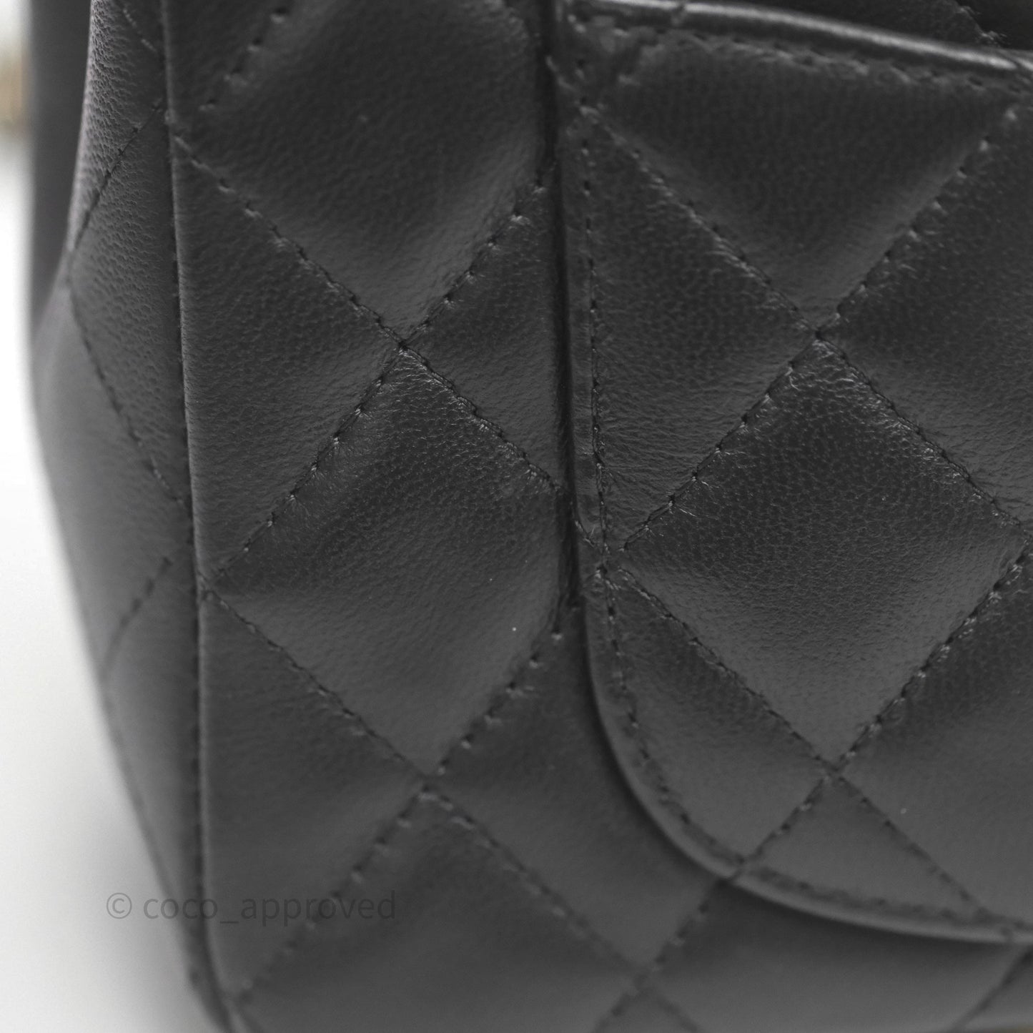 Chanel Mini Rectangular Flap Quilted Black White Lambskin Gold Hardware
