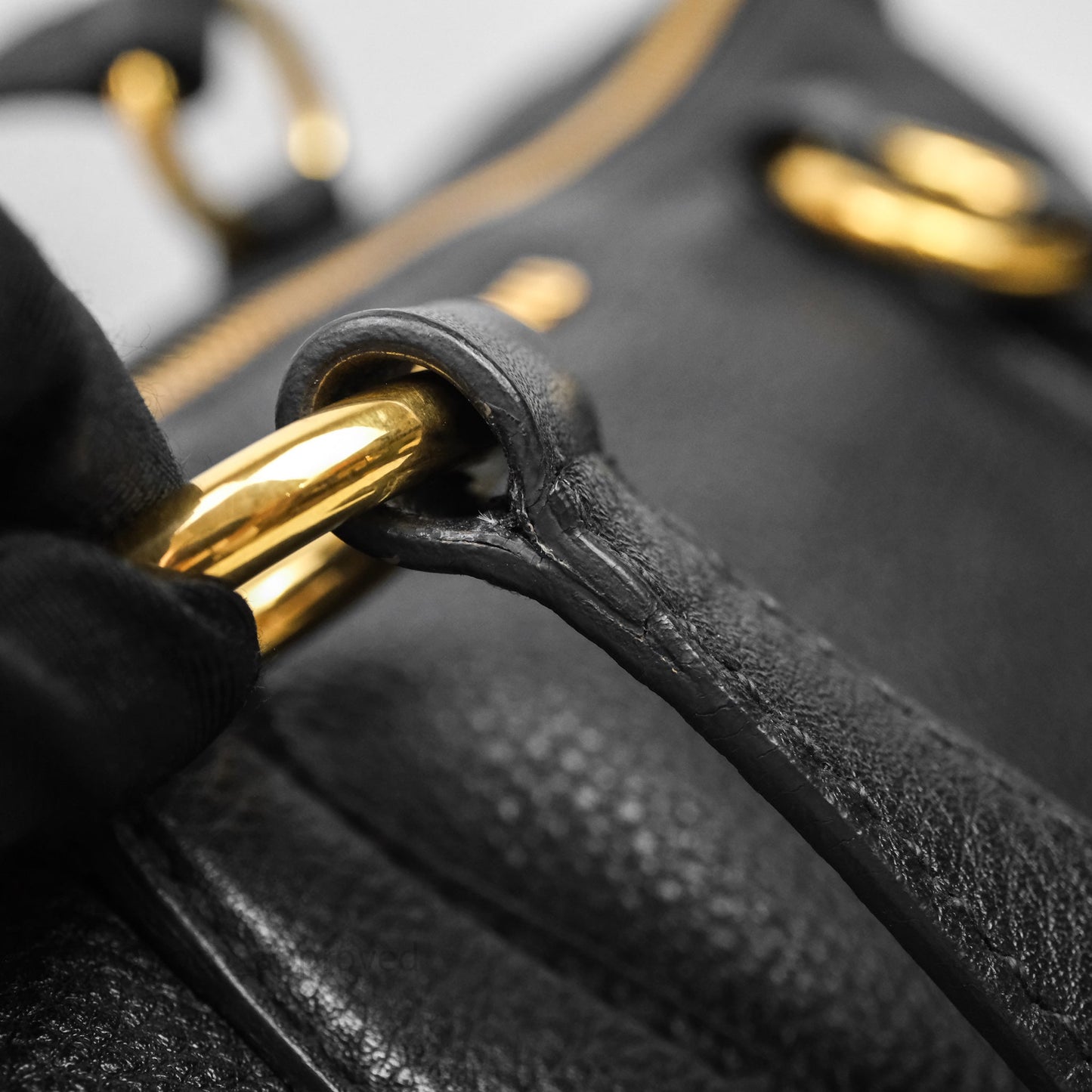 Miu Miu Vitello Tote Bag Black Gold Hardware
