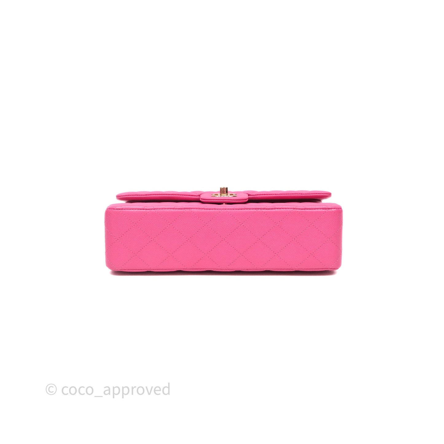 Chanel Classic M/L Medium Flap Quilted Hot Pink Caviar Gold Hardware