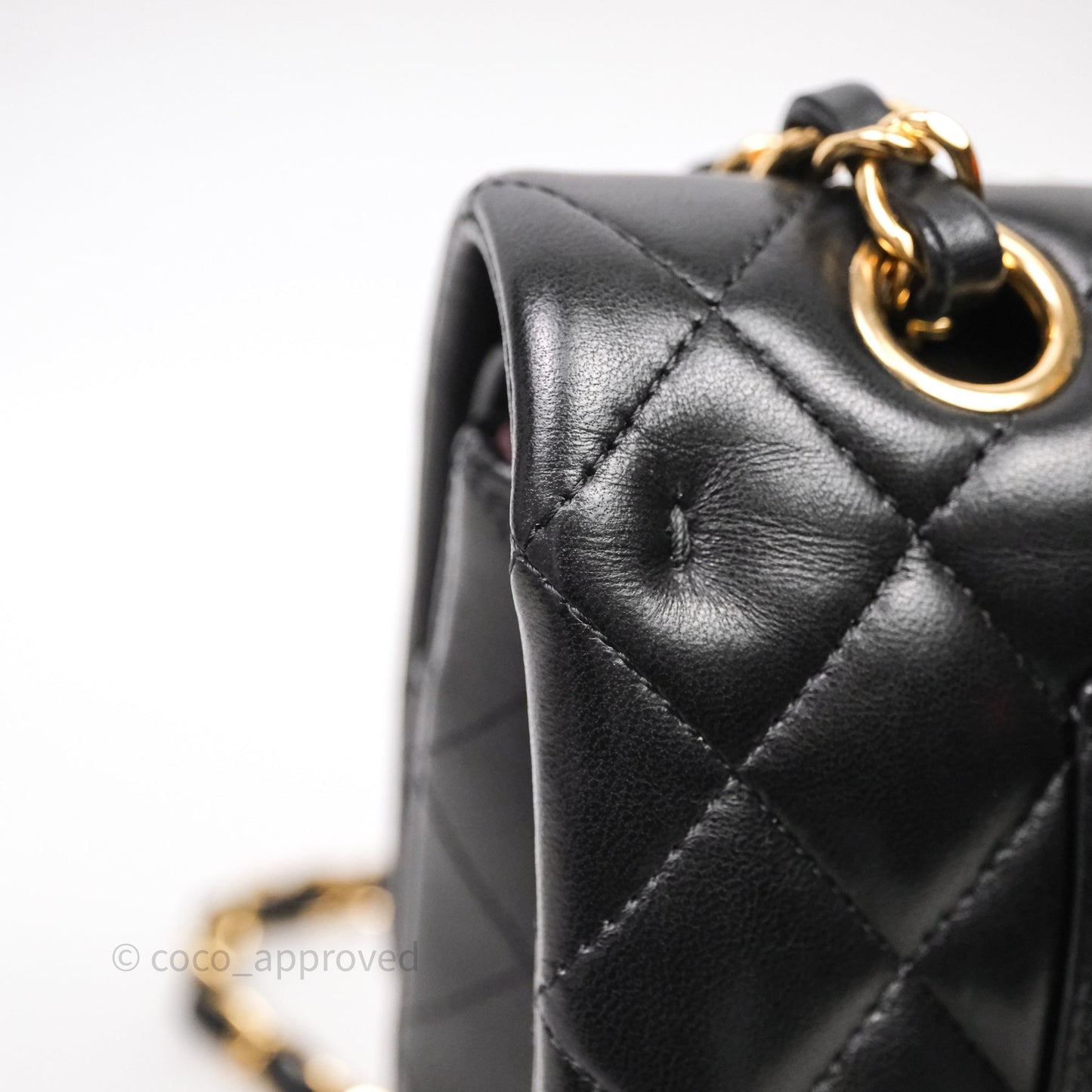 Chanel Classic M/L Medium Flap Quilted Black Lambskin Gold Hardware