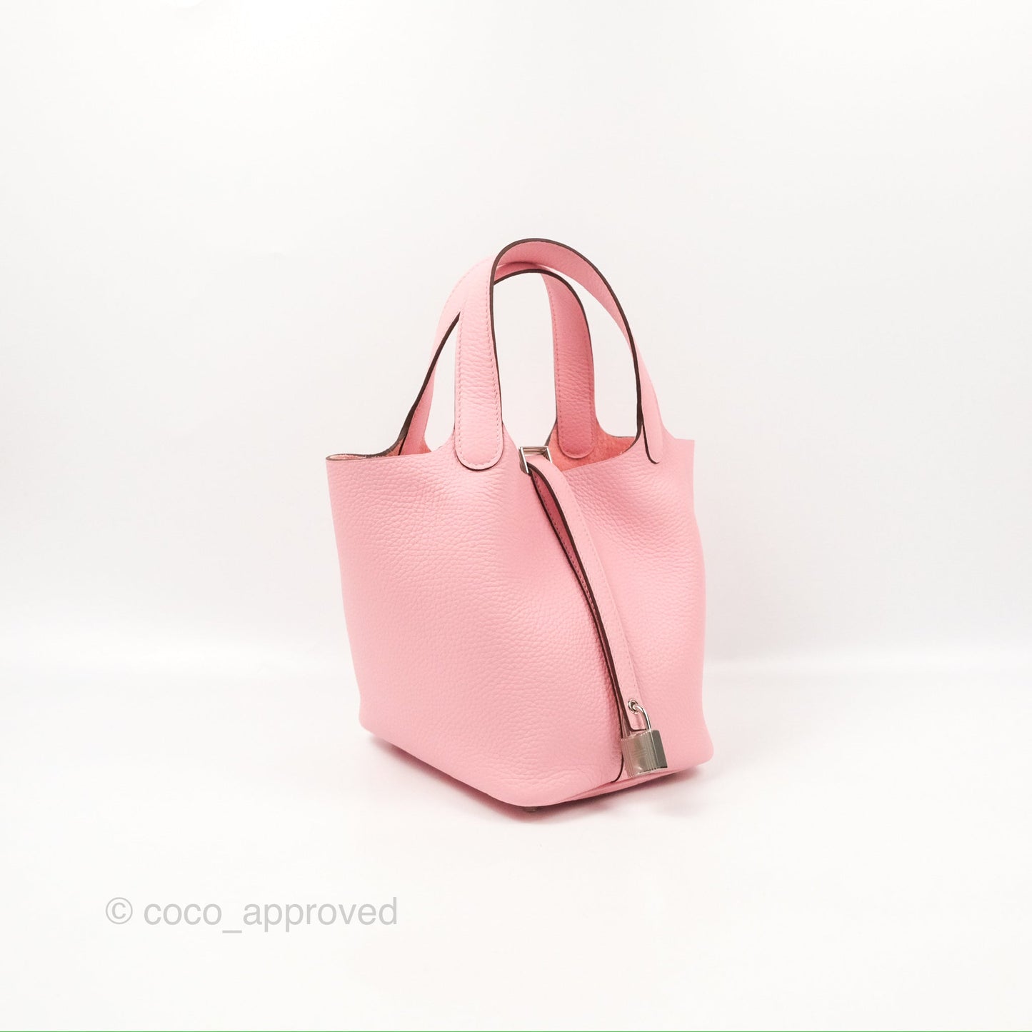 Hermès Picotin 18 Rose Sakura Clemence Palladium Hardware