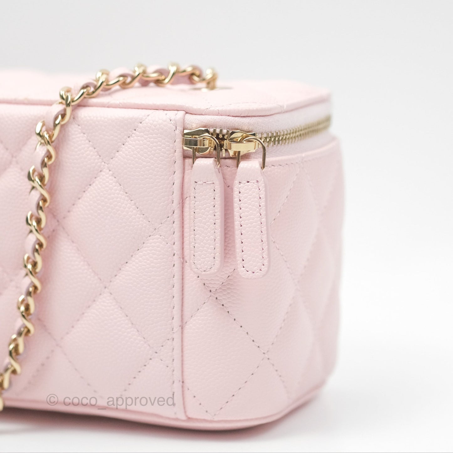 Chanel Classic Vanity With Chain Pink Caviar Gold Hardware