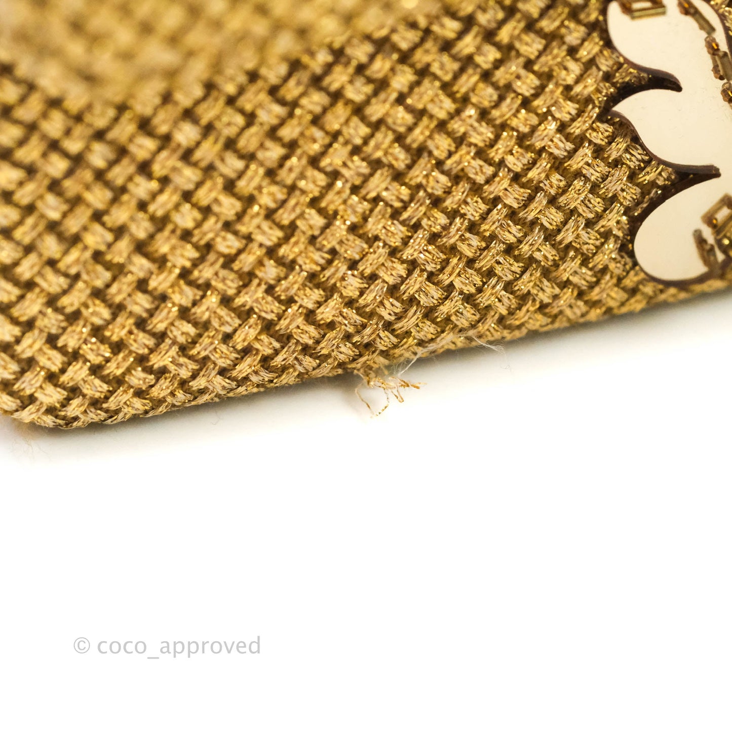Chanel Classic M/L Medium Double Flap Gold Tweed Mirror Embellished Gold Hardware