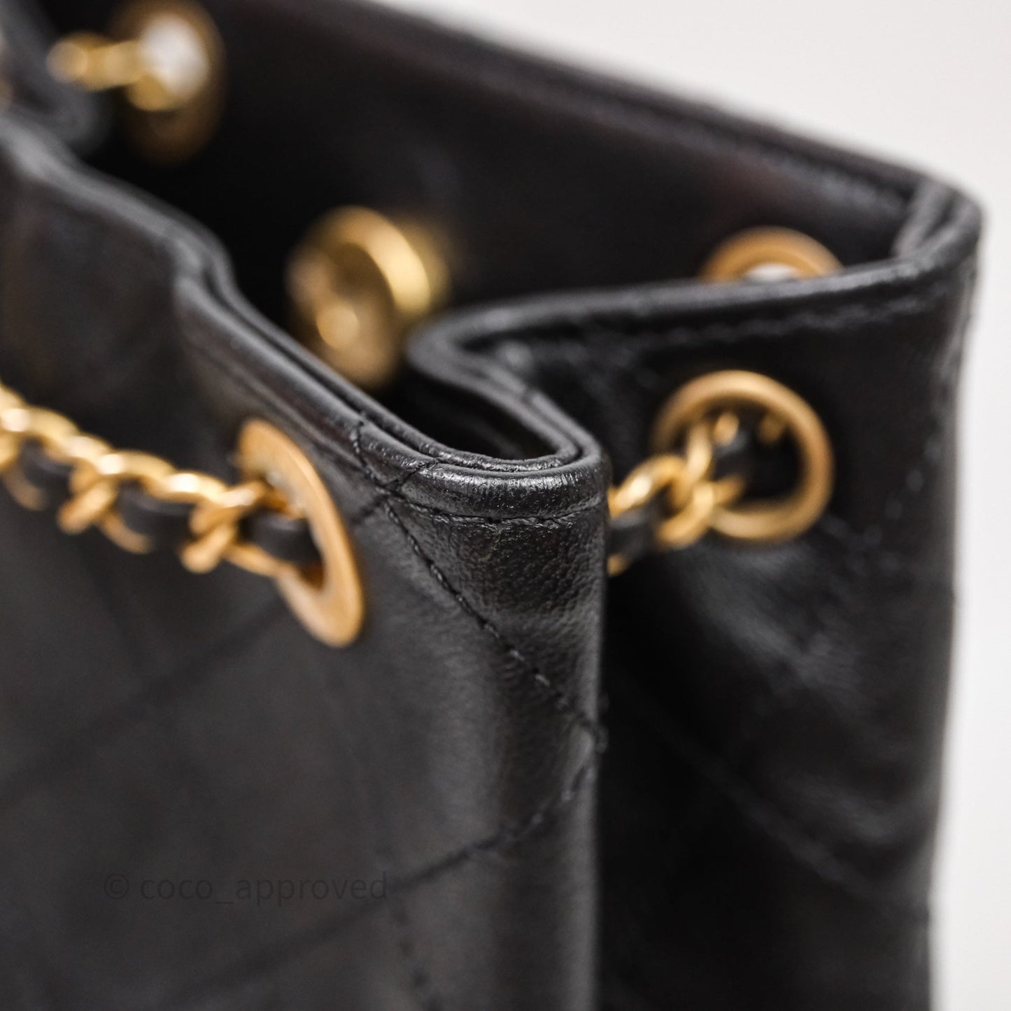 Chanel Double Pocket Black Lambskin Gold Hardware 25C