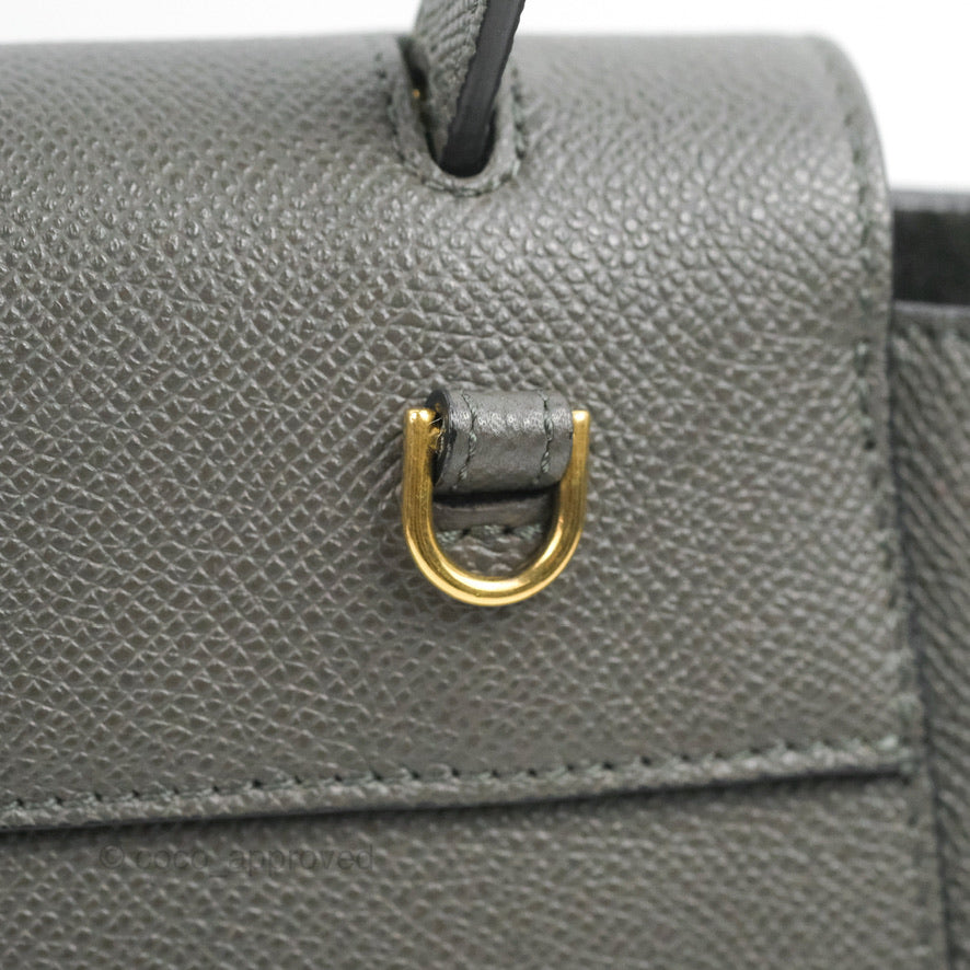 Celine Nano Belt Bag Grey Grained Calfskin Gold Hardware