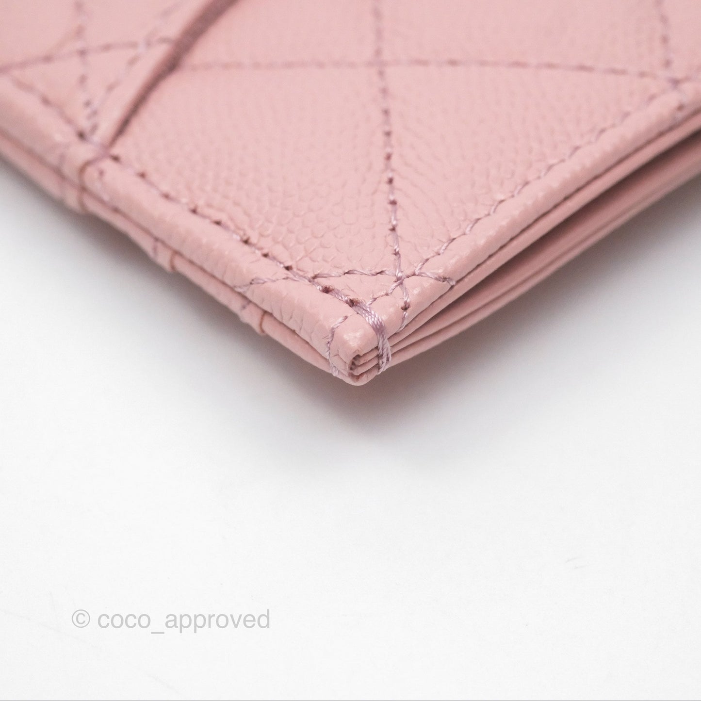Chanel CC Resin Stone Card Holder Pink Caviar 23K