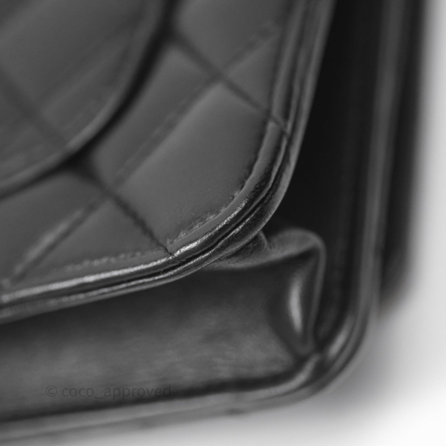 Chanel Quilted Pearl Crush Wallet on Chain WOC Black Lambskin Aged Gold Hardware