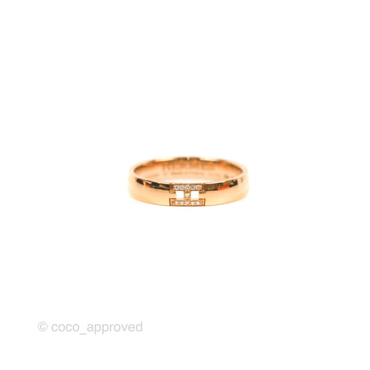 Hermes Ever Herakles Band Ring Rose Gold Size 52