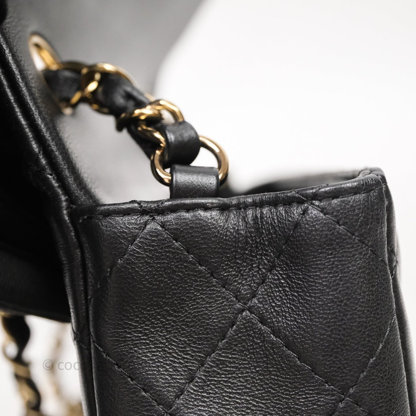 Chanel Mini Rectangular Flap Quilted Black Lambskin Gold Hardware