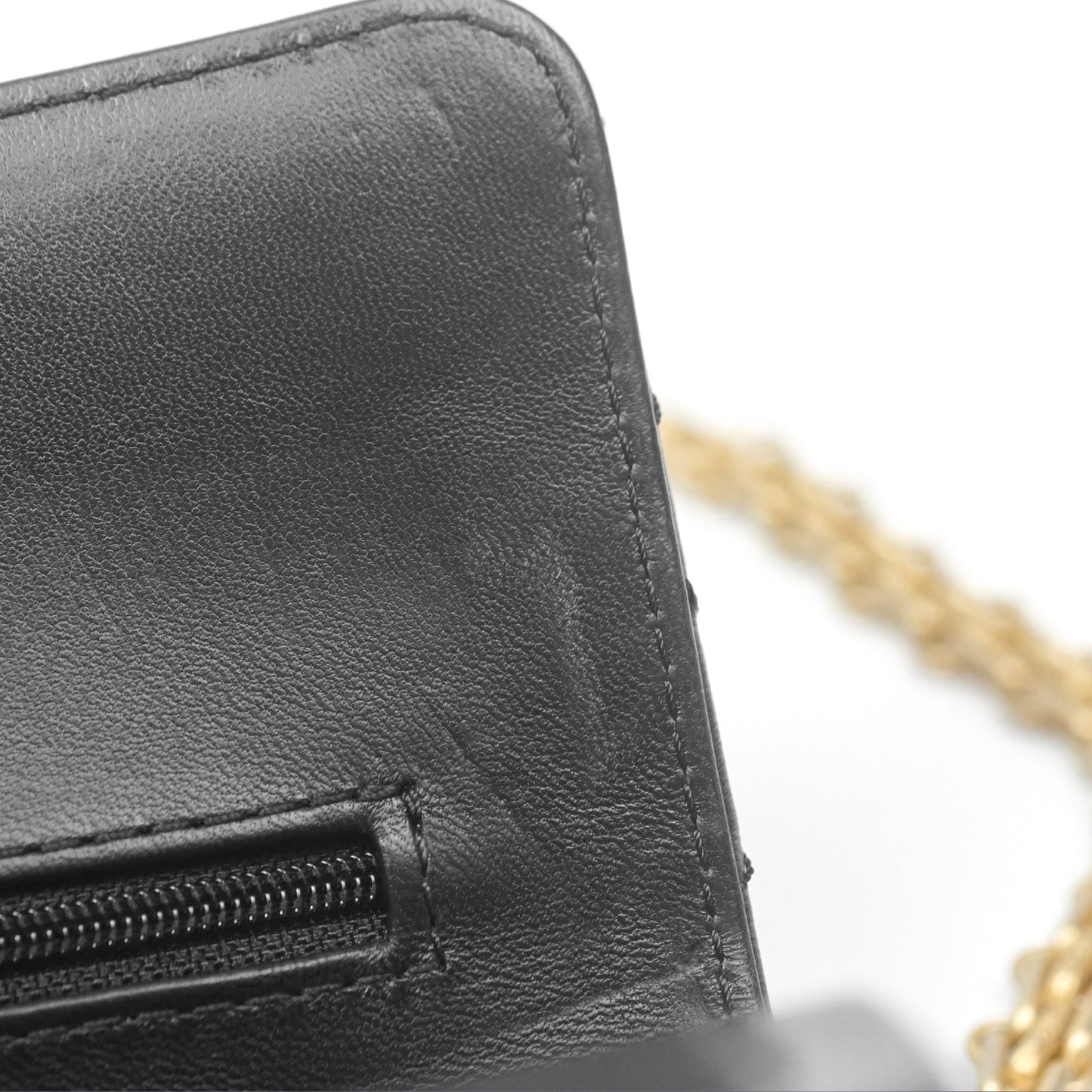 Chanel Reissue 2.55 Metallic Gold Crocodile Embossed Calfskin And Black Quilted Lambskin Aged Gold Hardware