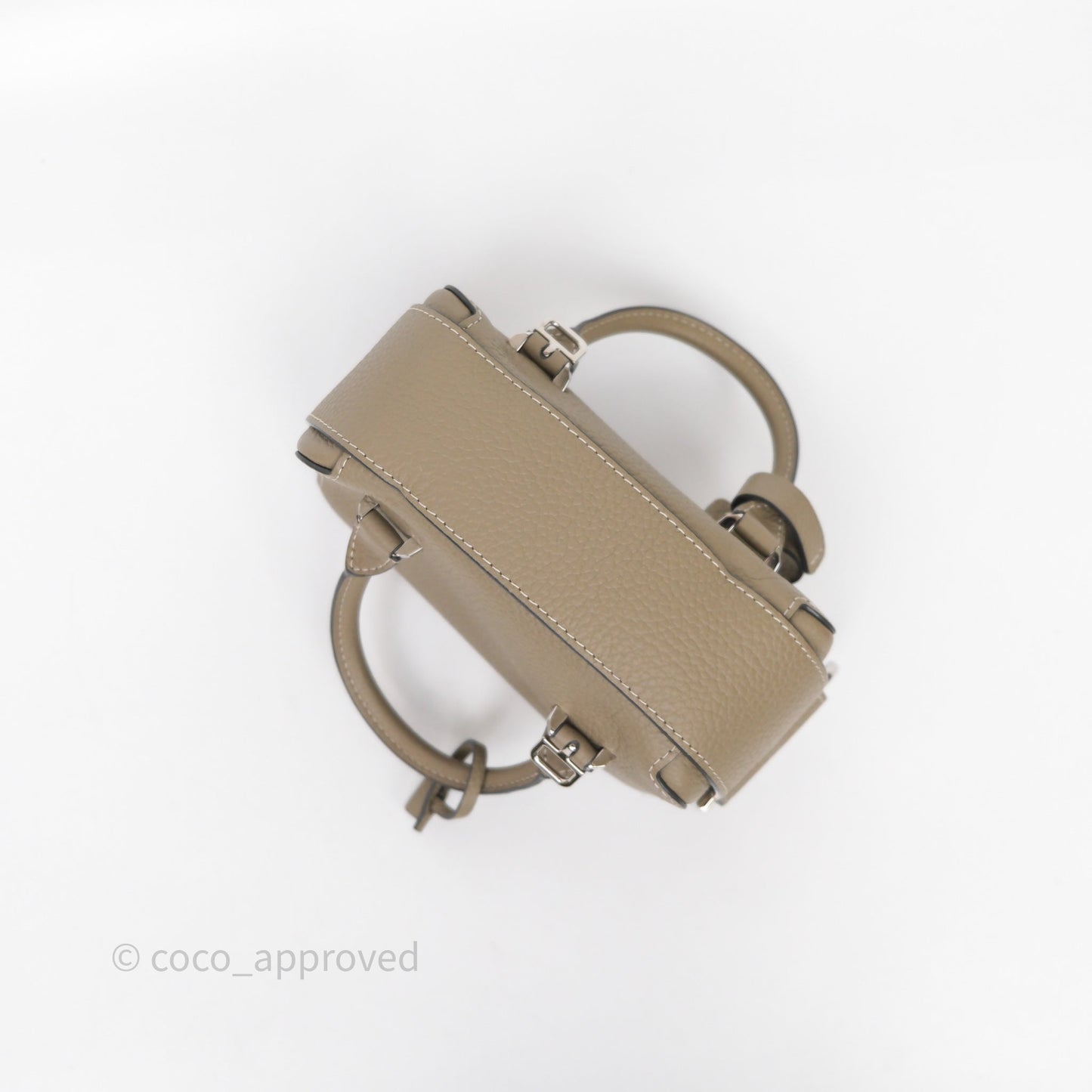 Delvaux Cool Box Nano Ivory Taurillon Soft Grained Calfskin Palladium Hardware