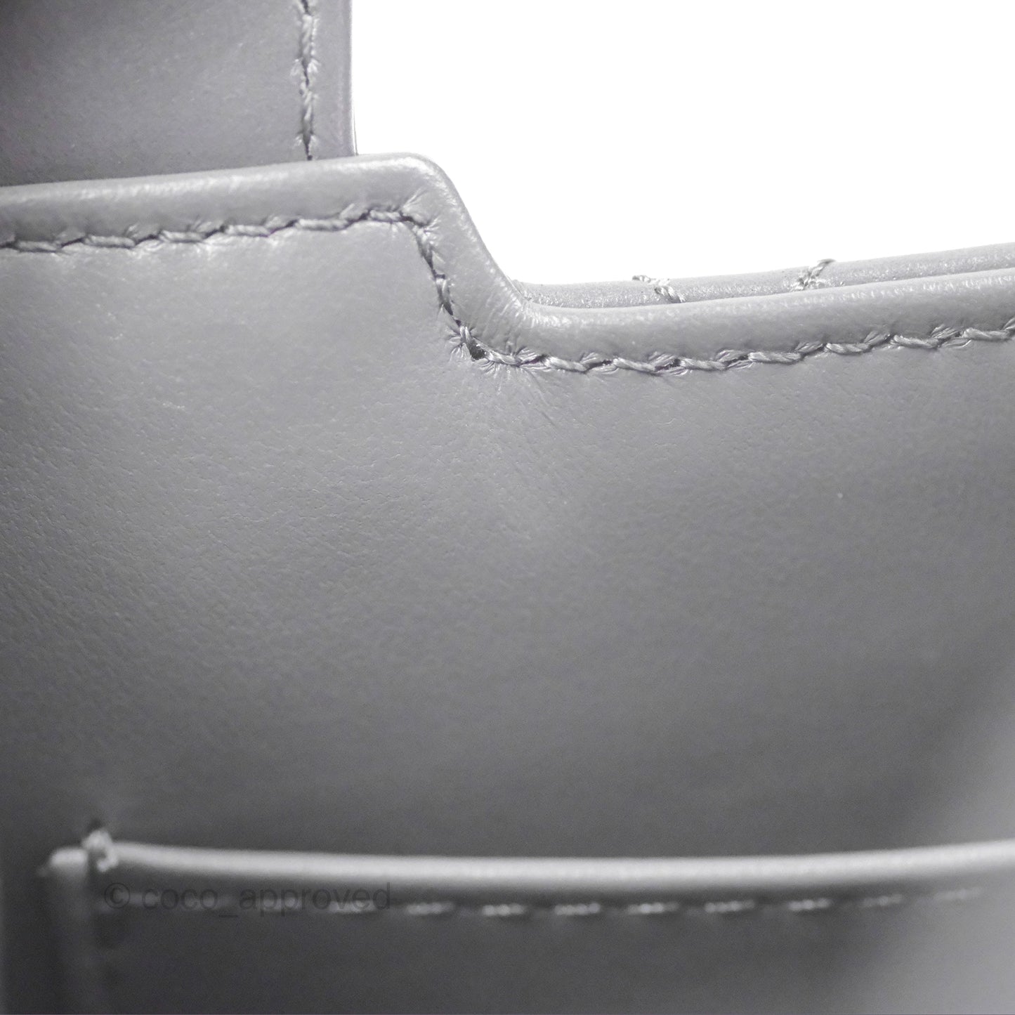 Chanel Kelly Bag Quilted Grey Shiny Calfskin Aged Gold Hardware