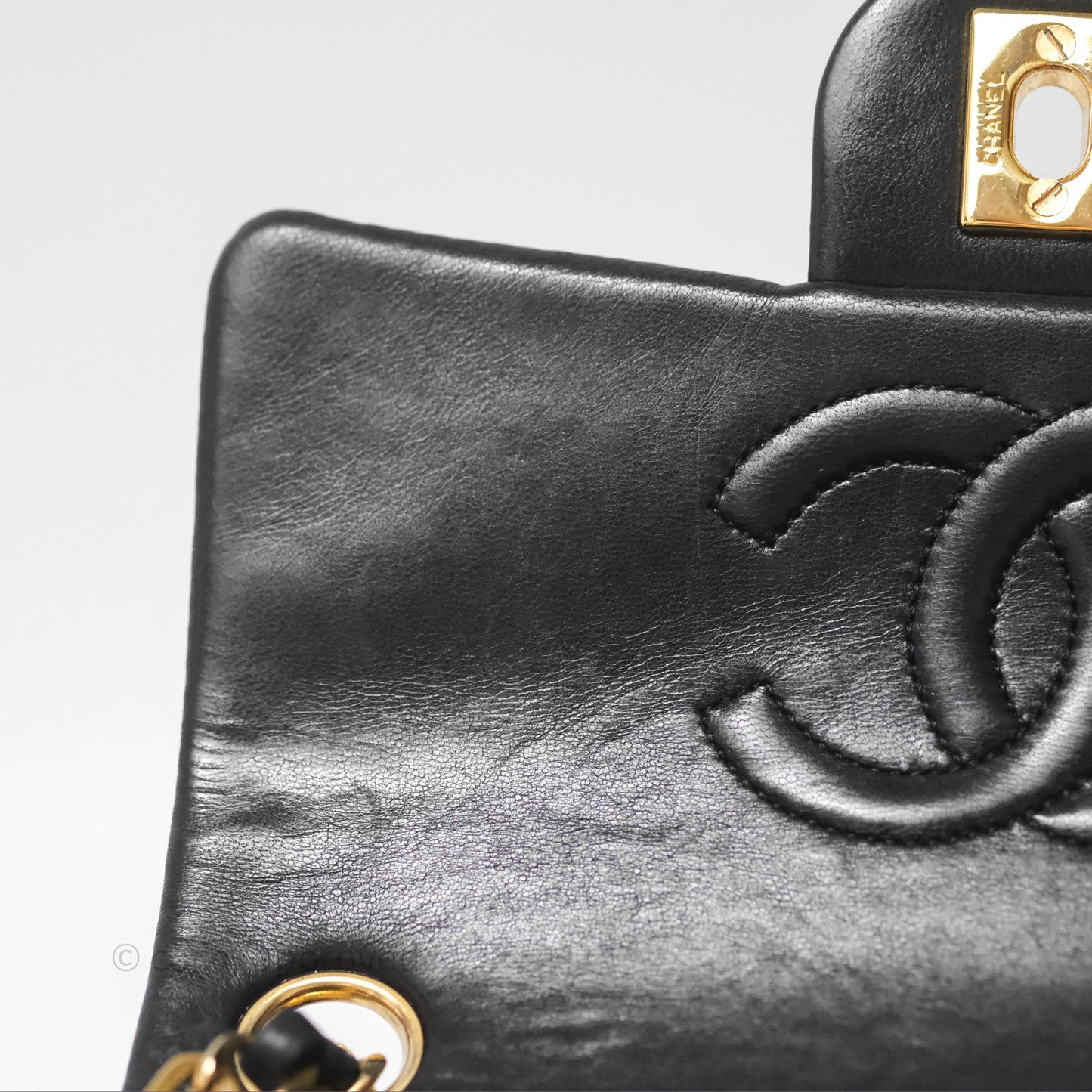 Chanel Vintage Mini Square Black Lambskin 24K Gold Hardware