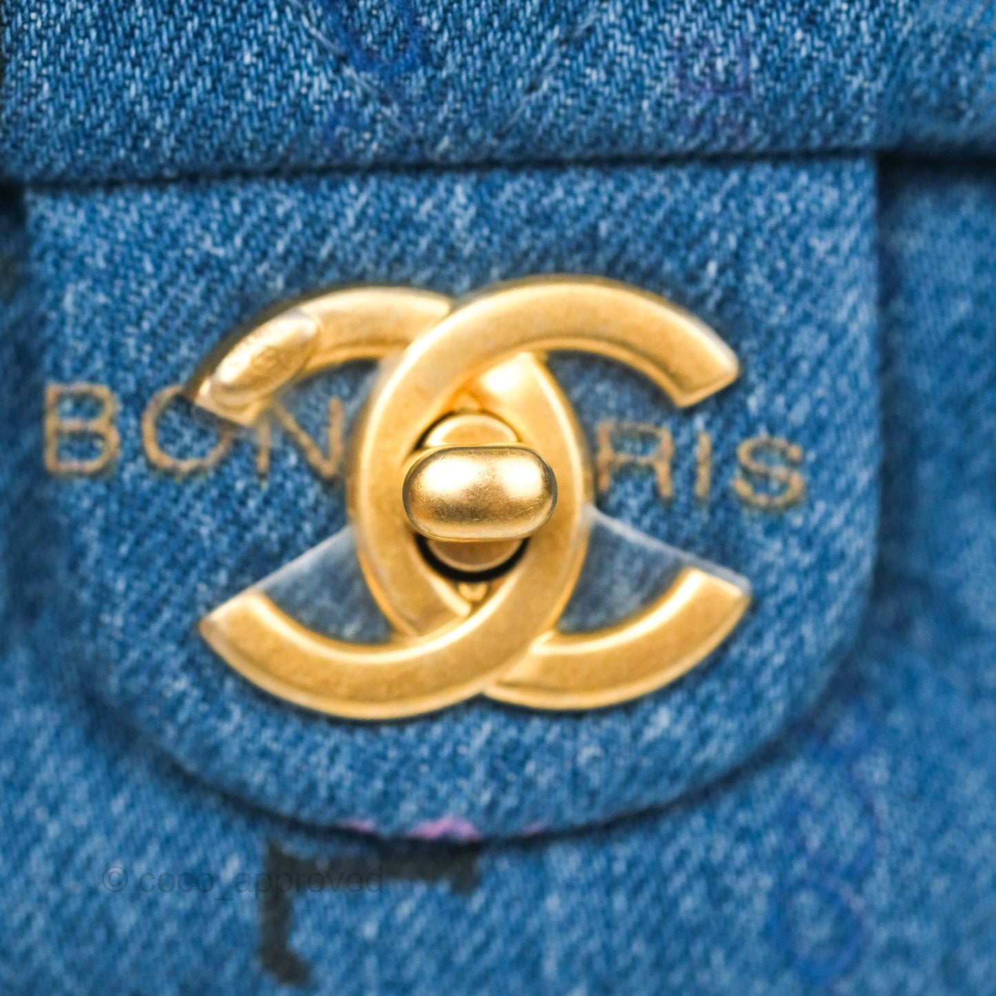 Chanel Quilted Small Denim Mood Flap Blue Multicolor 22P