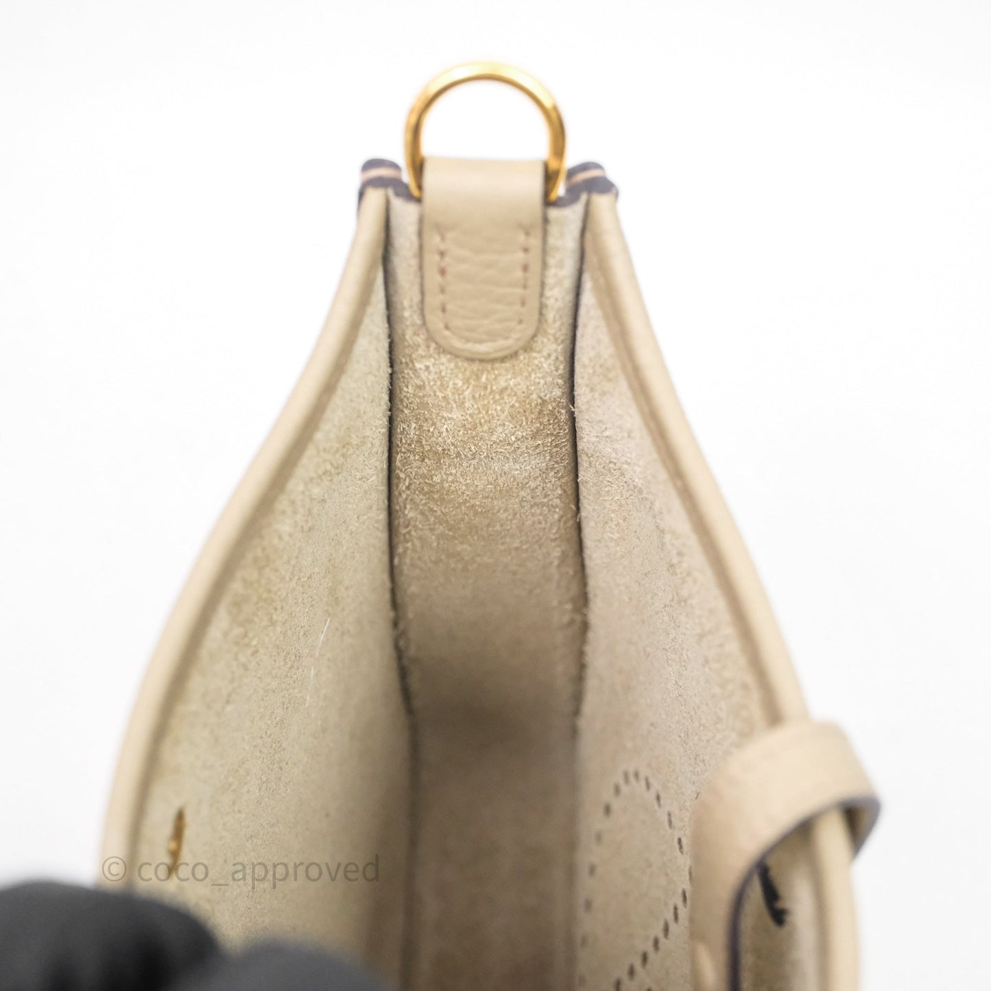 Hermès Mini Evelyne 16 Beige Marfa 8Q Clemence Gold Hardware