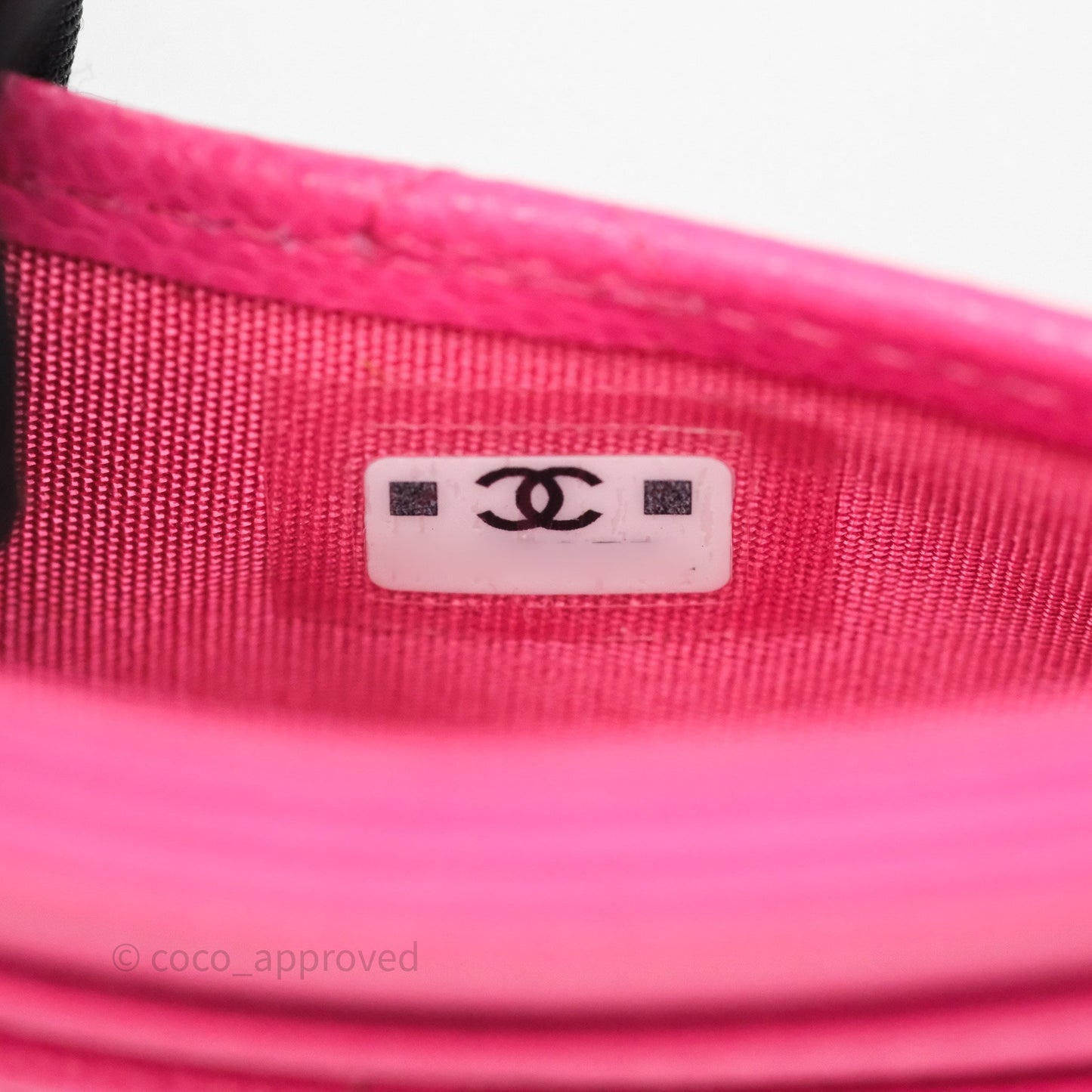 Chanel Classic Flat Card Holder Pink Caviar Gold Hardware