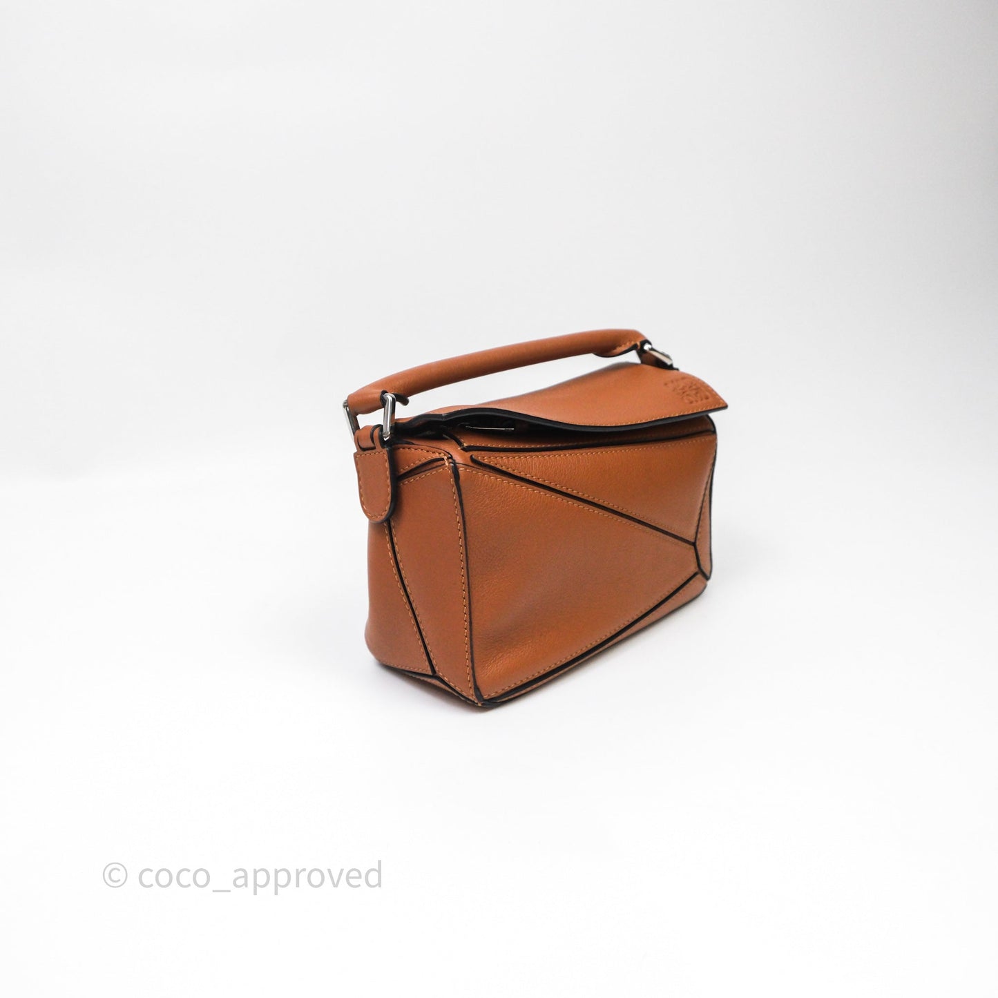 Loewe Mini Puzzle Bag Tan Calfskin Palladium Hardware