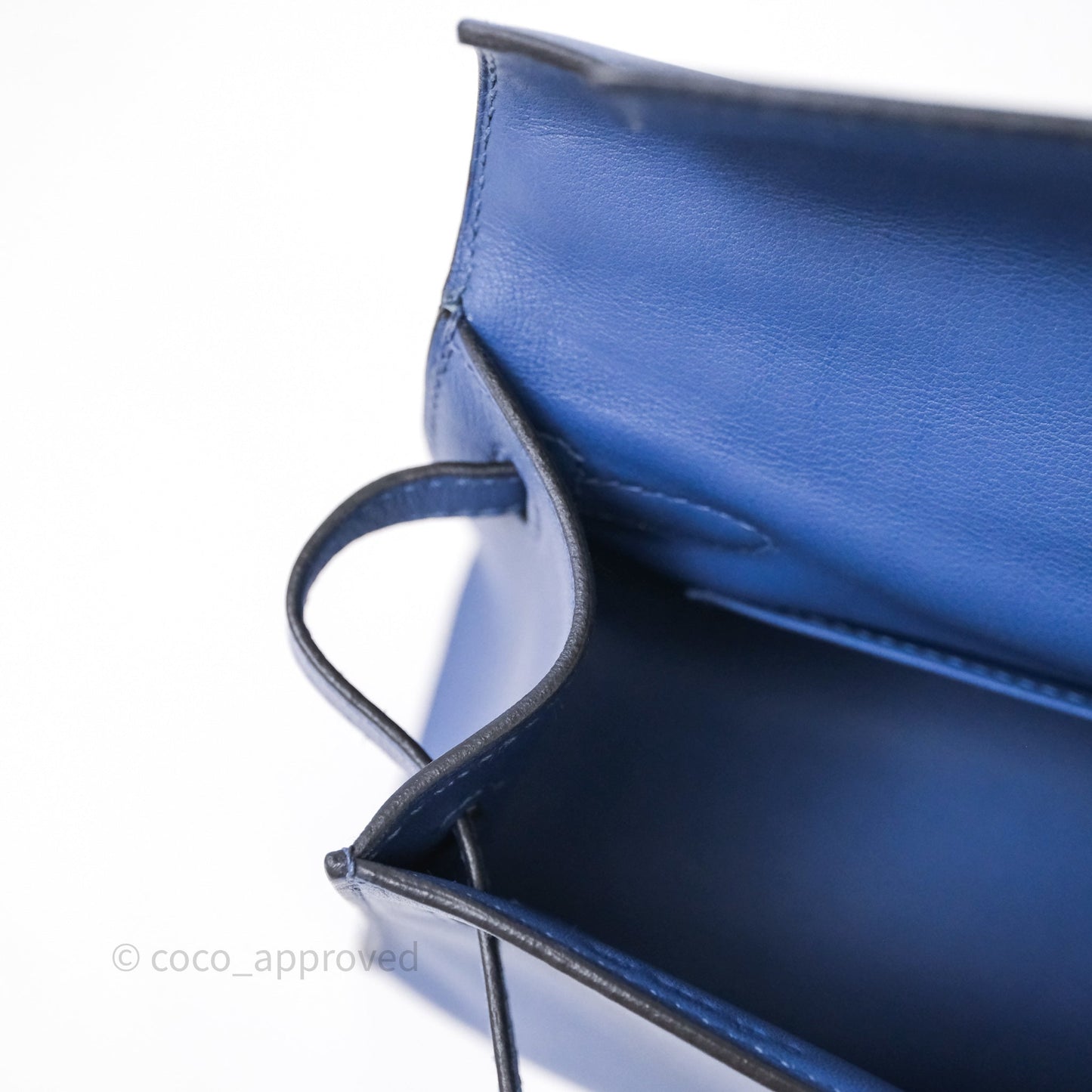 Hermès Kelly Pochette Clutch Bleu Brighton 7E Swift Gold Hardware