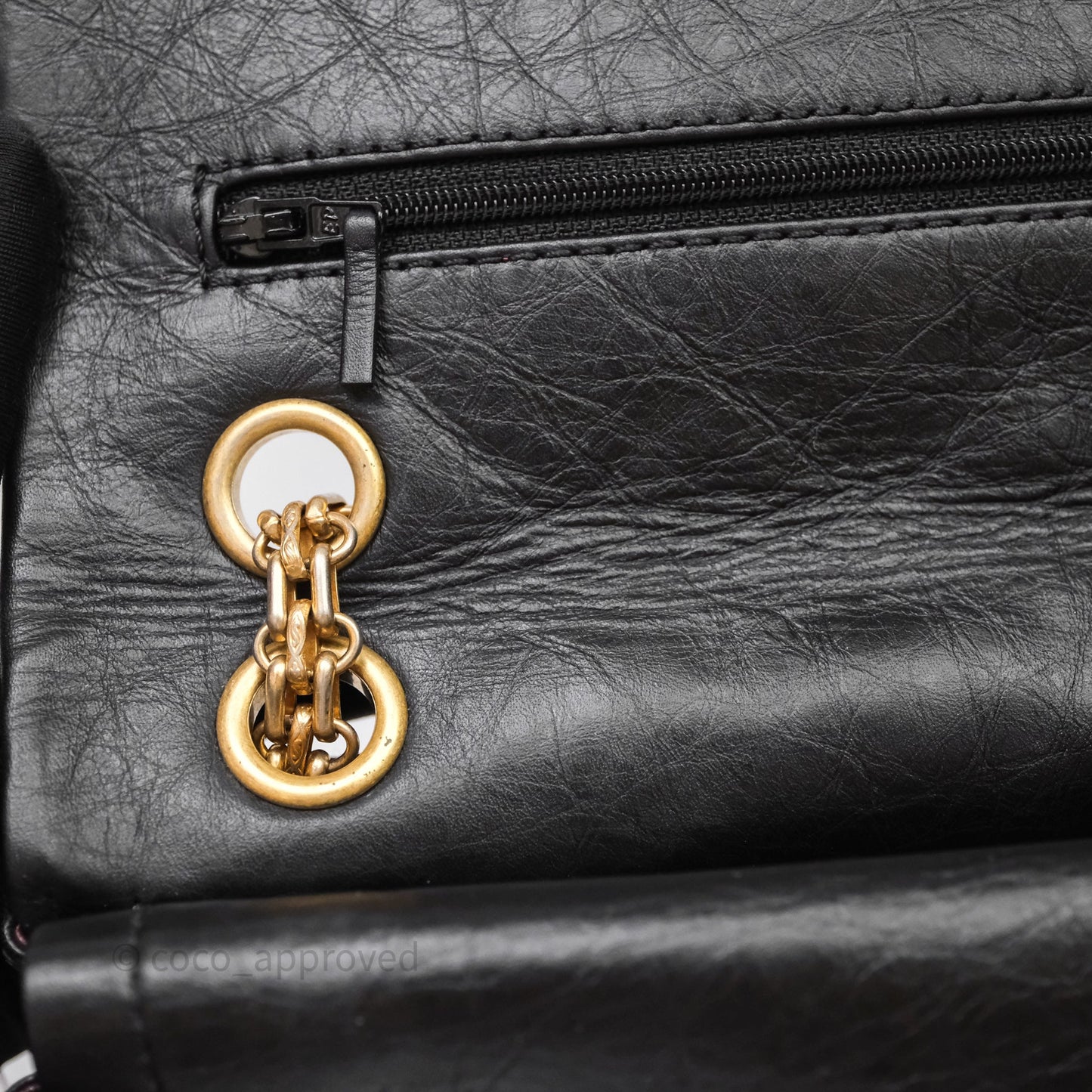 Chanel Quilted Reissue 226 Aged Calfskin Black Aged Gold Hardware