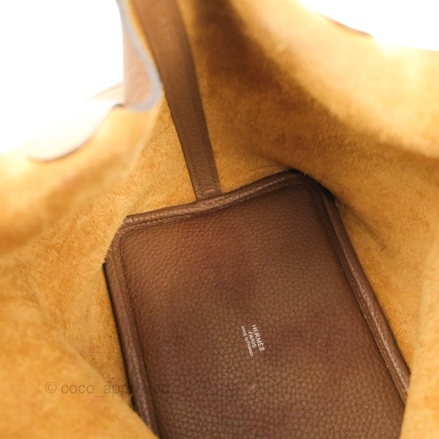 Hermès Picotin Lock 18 PM Eclat Alezan 3G/Biscuit 48 Clemence Silver Hardware