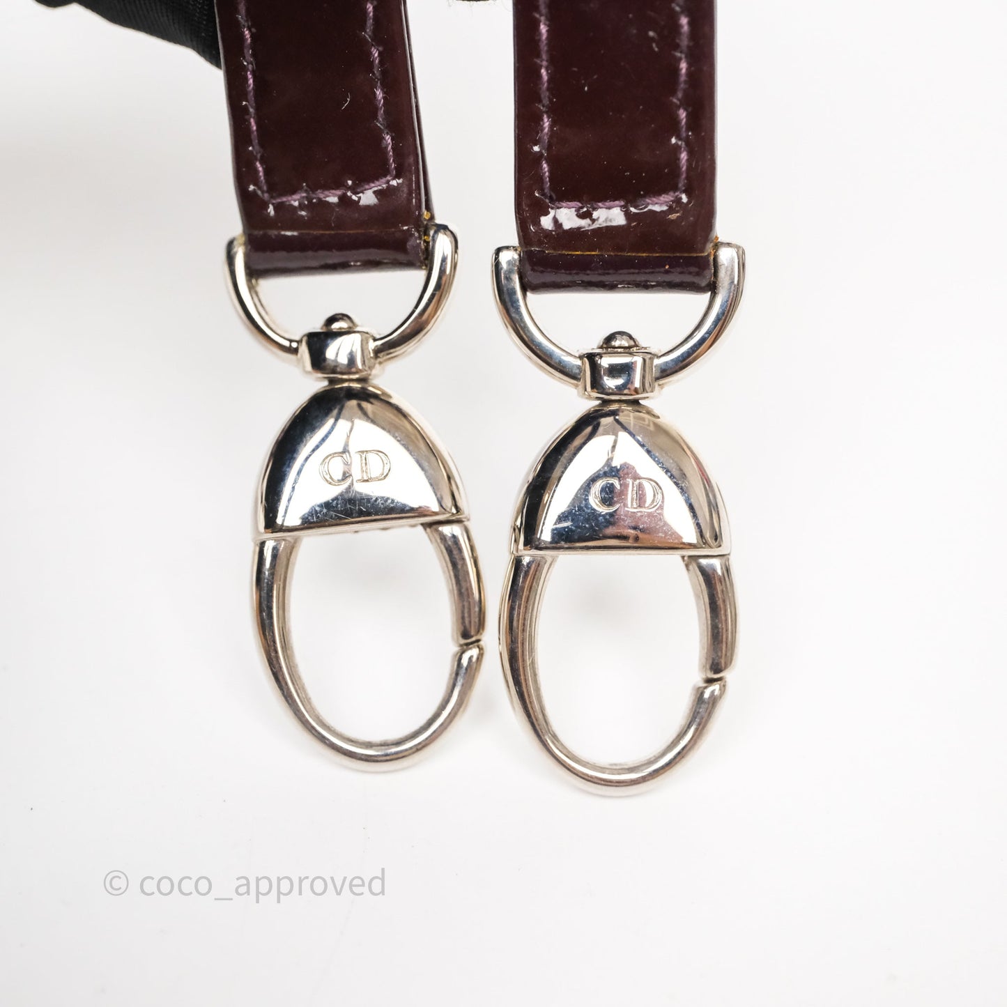 Christian Dior Medium Lady Dior Burgundy Patent Silver Hardware