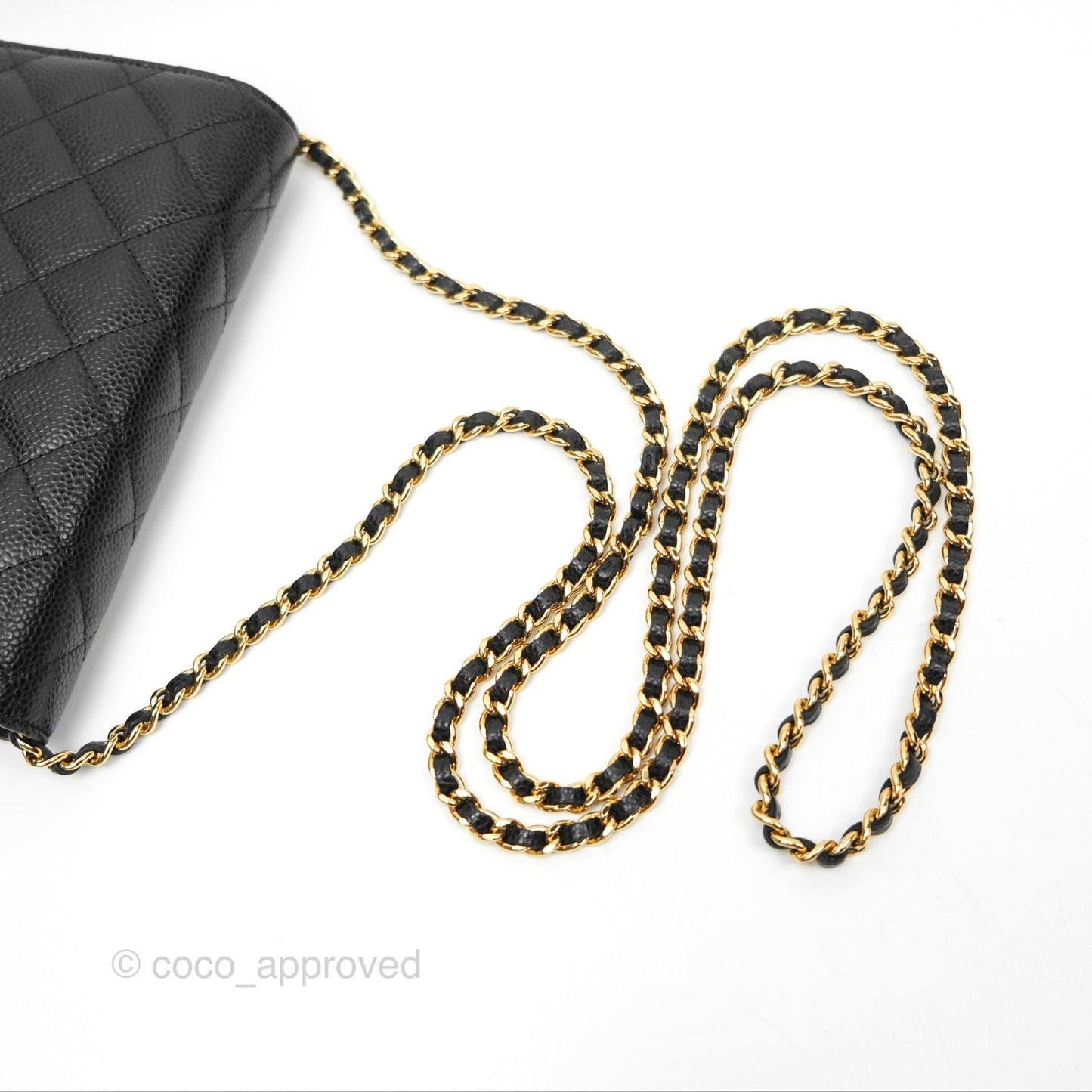 Chanel Quilted Classic Wallet On Chain WOC Black Caviar Gold Hardware
