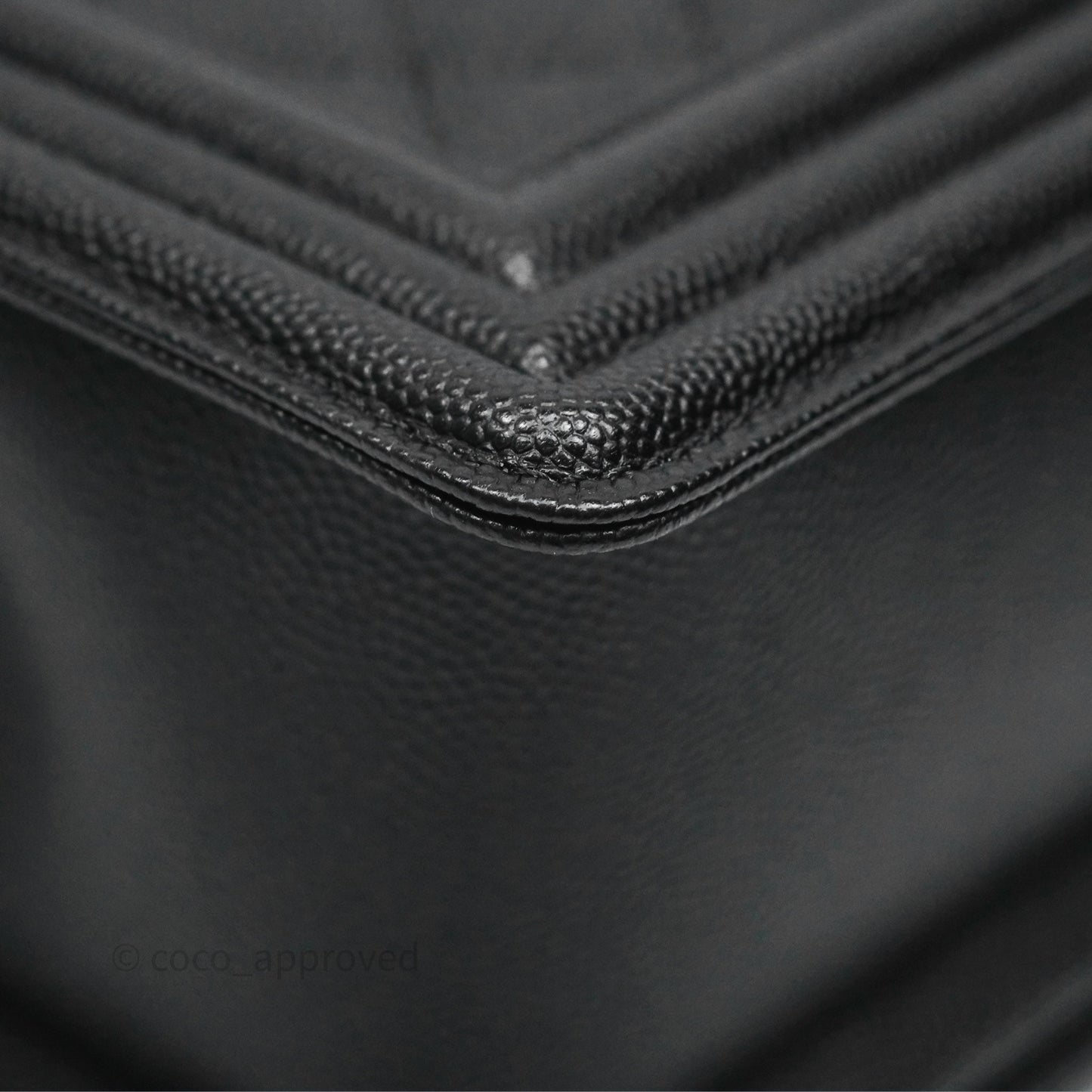 Chanel Medium Boy Quilted Black Caviar Ruthenium Hardware