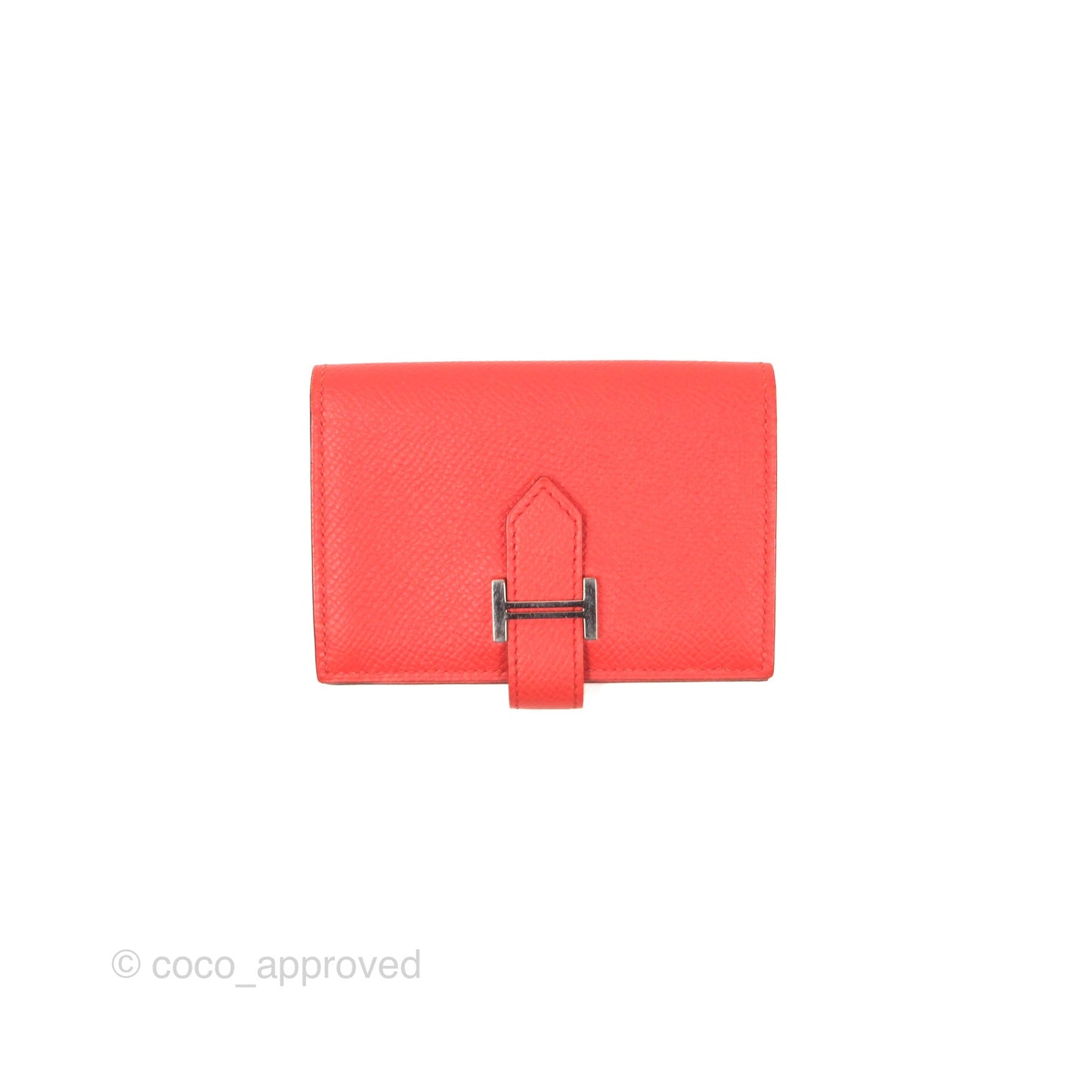 Hermès Bearn Card Holder Rose Jaipur T5 Epsom Palladium Hardware