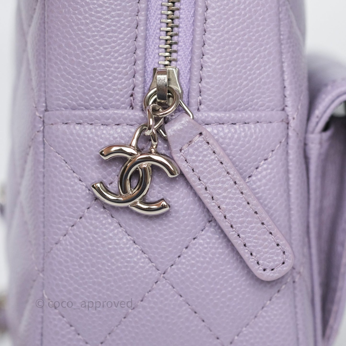 Chanel Classic Mini Backpack Lilac Caviar Silver Hardware