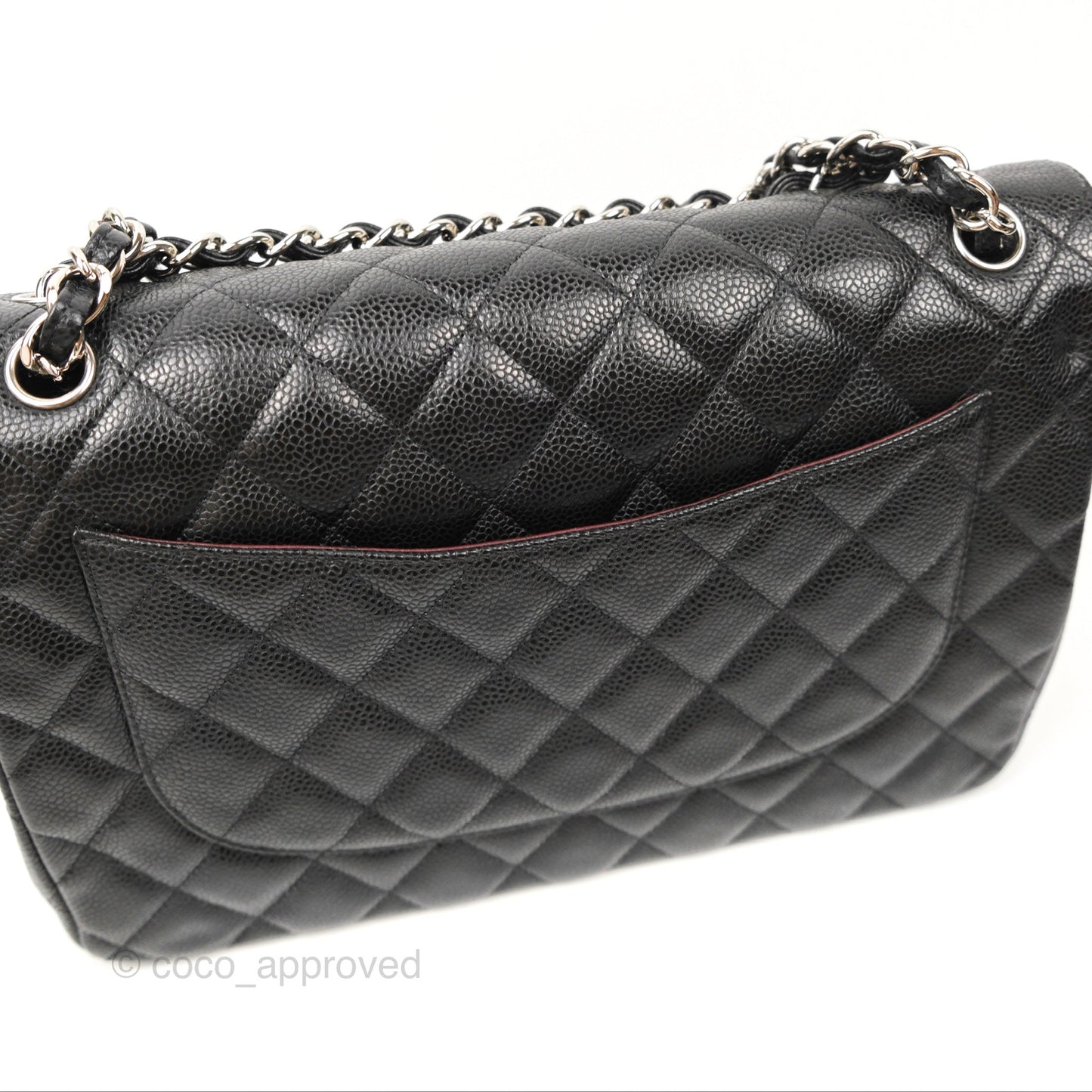 Chanel Jumbo Double Flap Black Caviar Silver Hardware⁣⁣