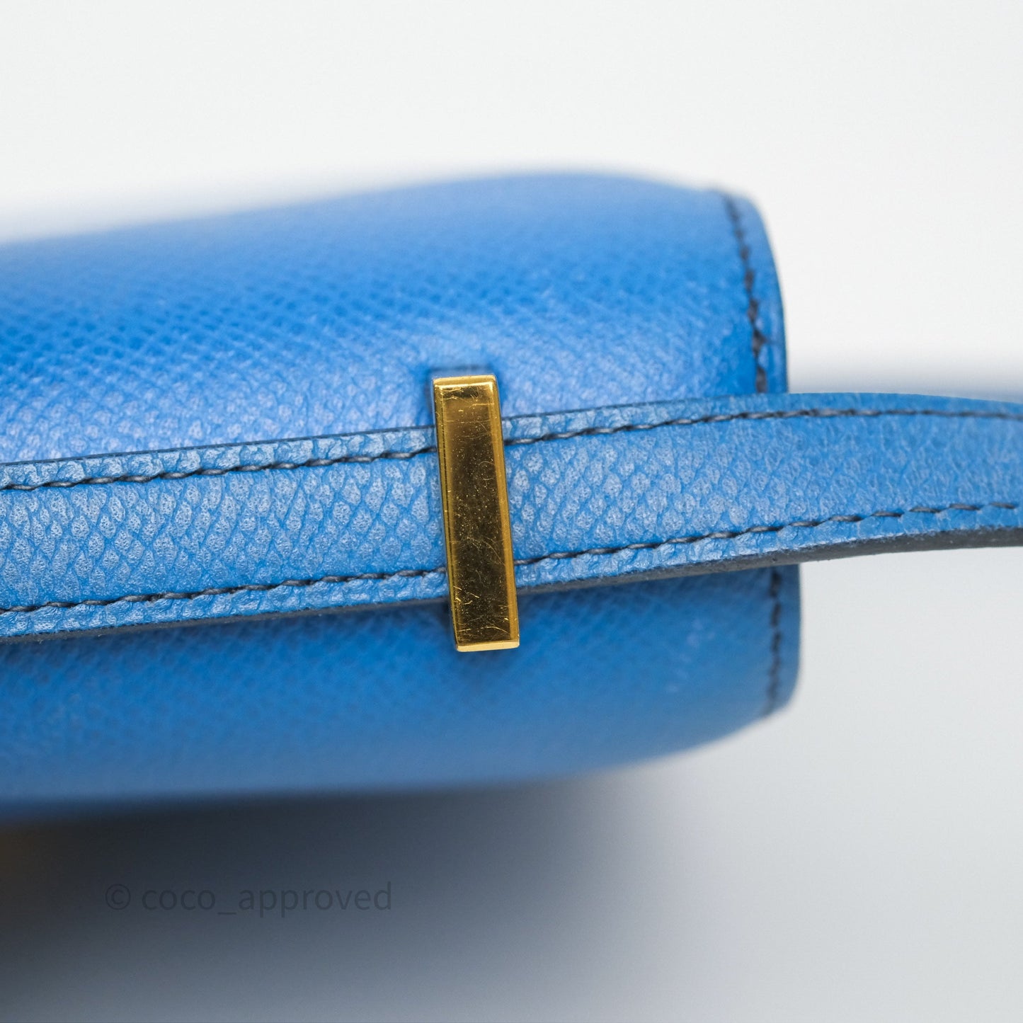 Hermès Constance Mini 18cm Bleu Izmir 7W Epsom Gold Hardware
