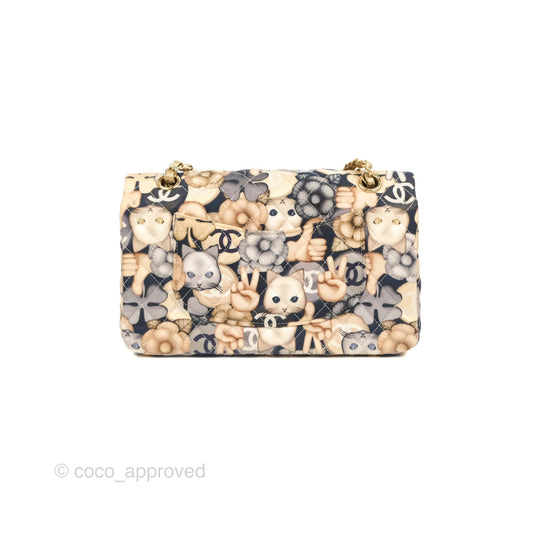 Chanel Cat Emoticon Medium Classic Double Flap Bag Metallic Gold Lambskin Gold Hardware