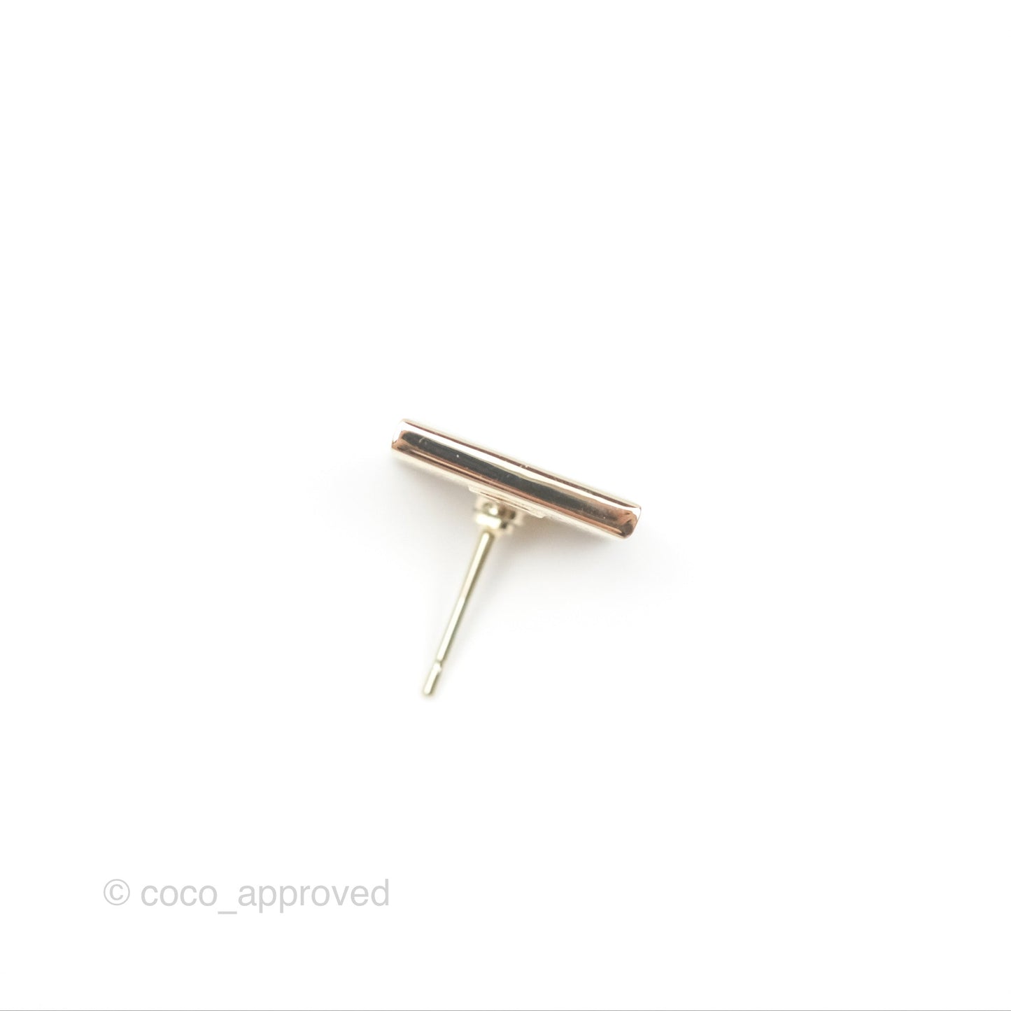 Chanel CC Square Earrings White Gold Tone 24C