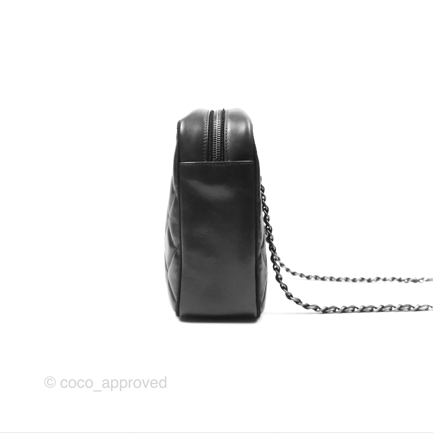 Chanel Large Ballerine Camera Case Black Calfskin Ruthenium Hardware