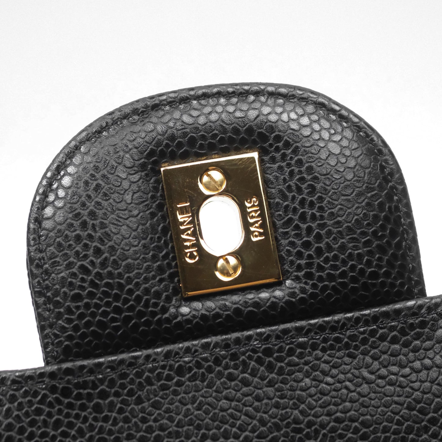 Chanel Jumbo Single Flap Black Caviar Gold Hardware