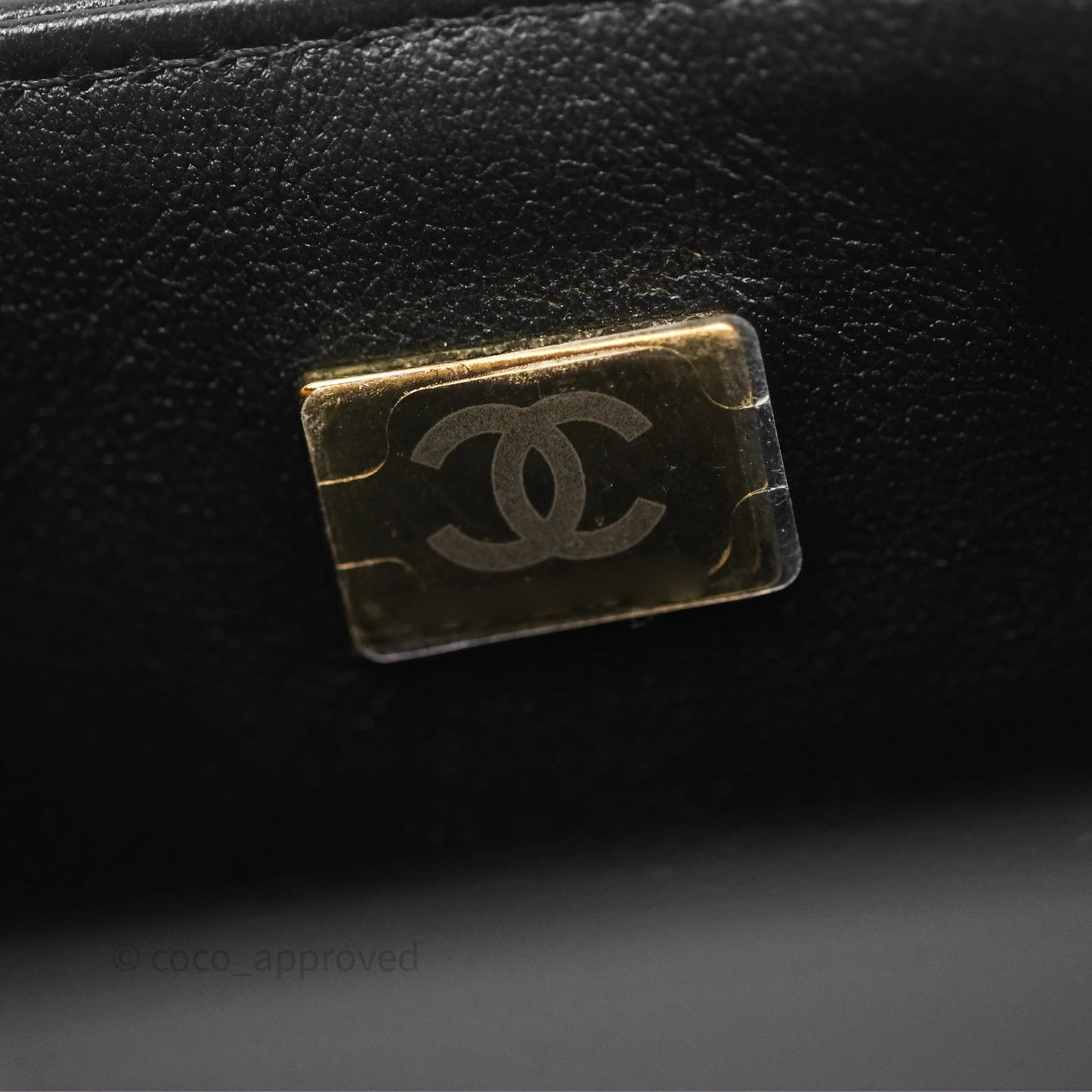Chanel Mini Square Flap Quilted Black Lambskin Gold Hardware