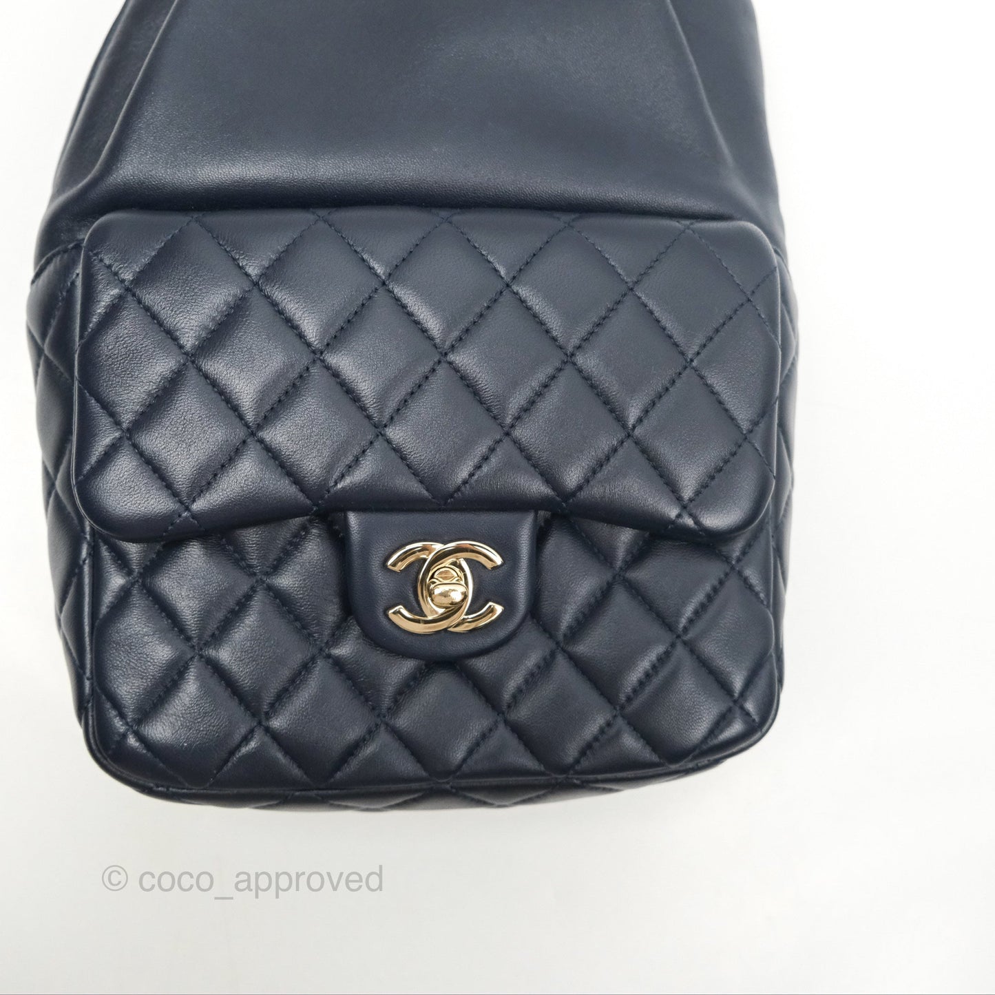 Chanel Small Seoul Backpack Navy Lambskin Gold Hardware