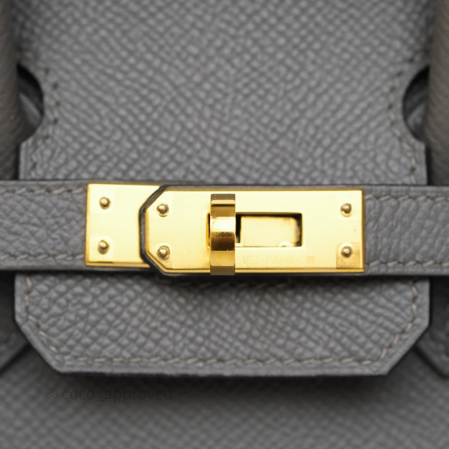 Hermès Birkin 25 Sellier Gris Meyer 0L Epsom Gold Hardware