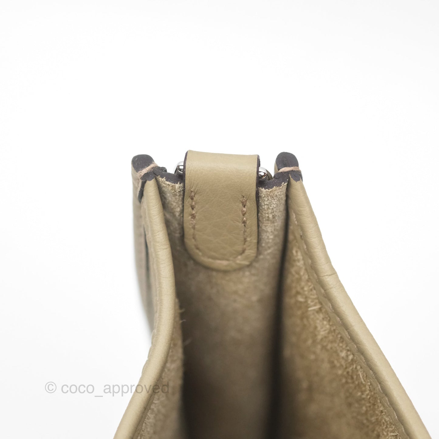 Hermès Mini Evelyne 16 Beige Marfa 8Q Clemence Palladium Hardware