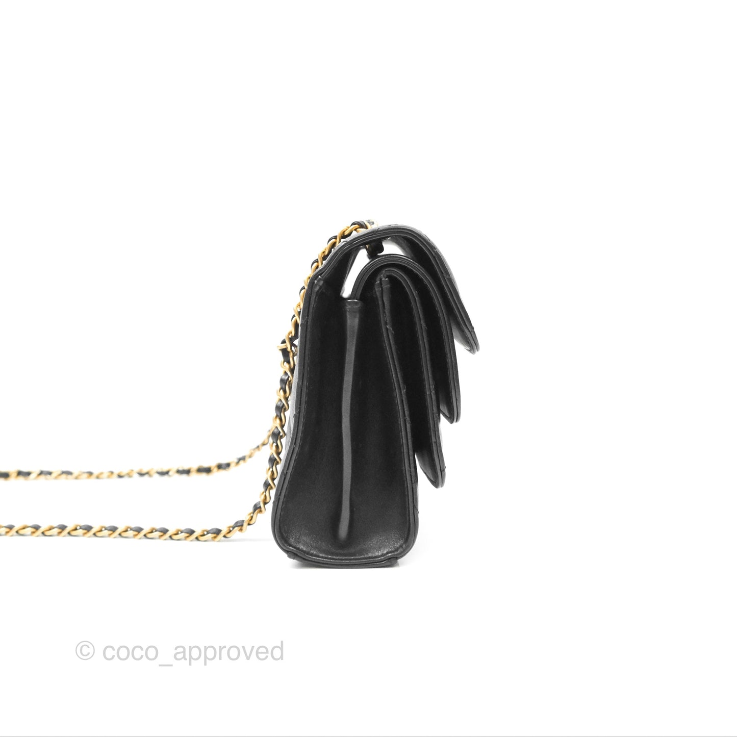 Chanel Triple Flap Bag Quilted Black Calfskin Aged Gold Hardware