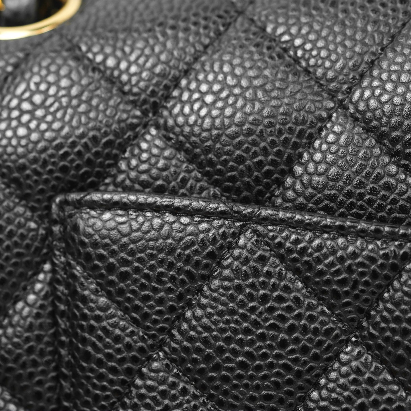 Chanel Classic M/L Medium Flap Quilted Black Caviar Gold Hardware