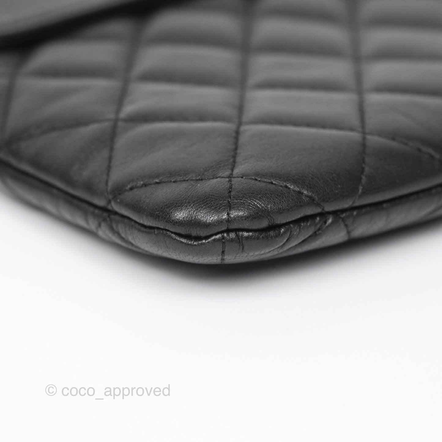 Chanel Flap O Case Clutch Black Lambskin Silver Hardware