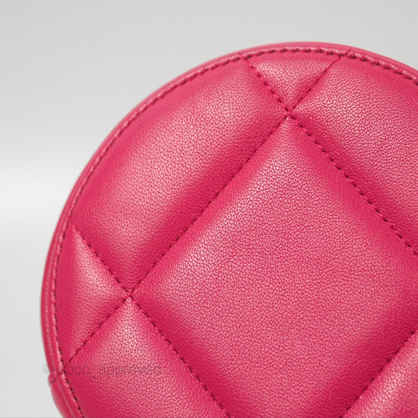 Chanel 19 Round Clutch With Chain Dark Pink Mixed Hardware