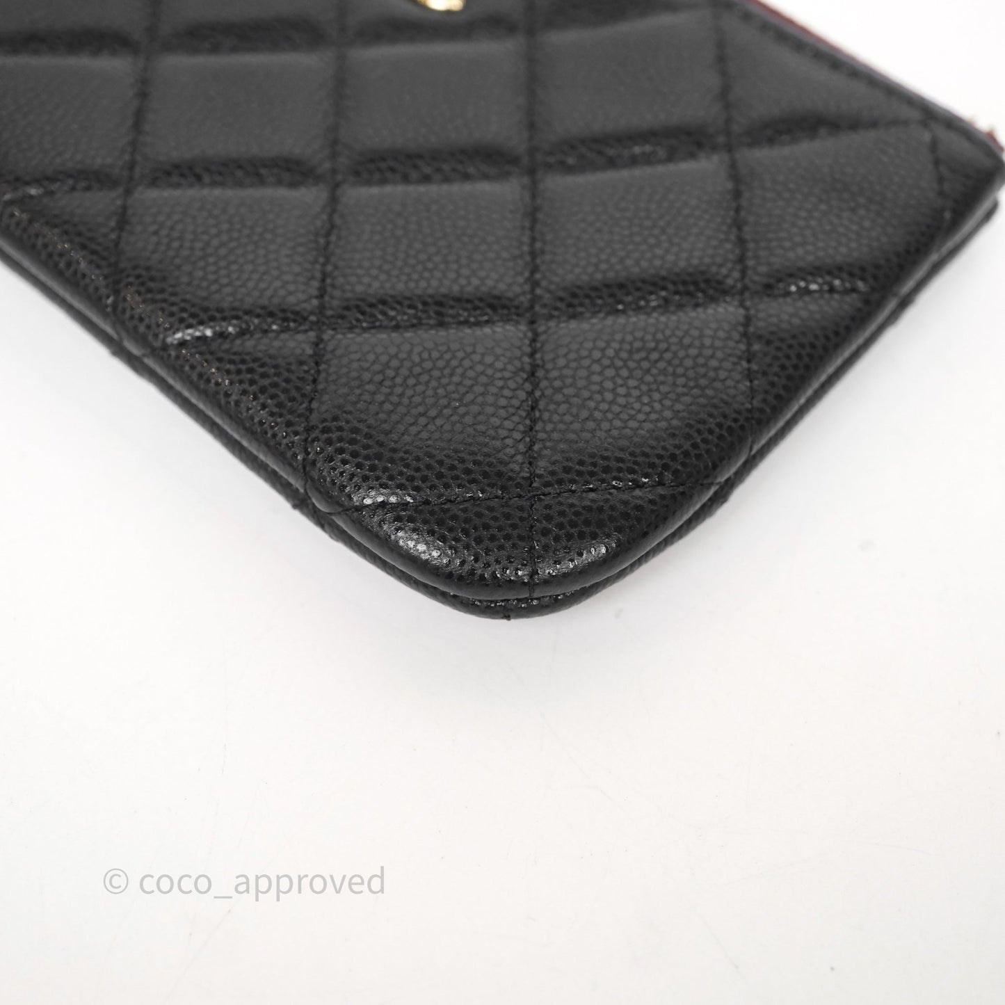 Chanel Quilted Mini O case Black Caviar Gold Hardware